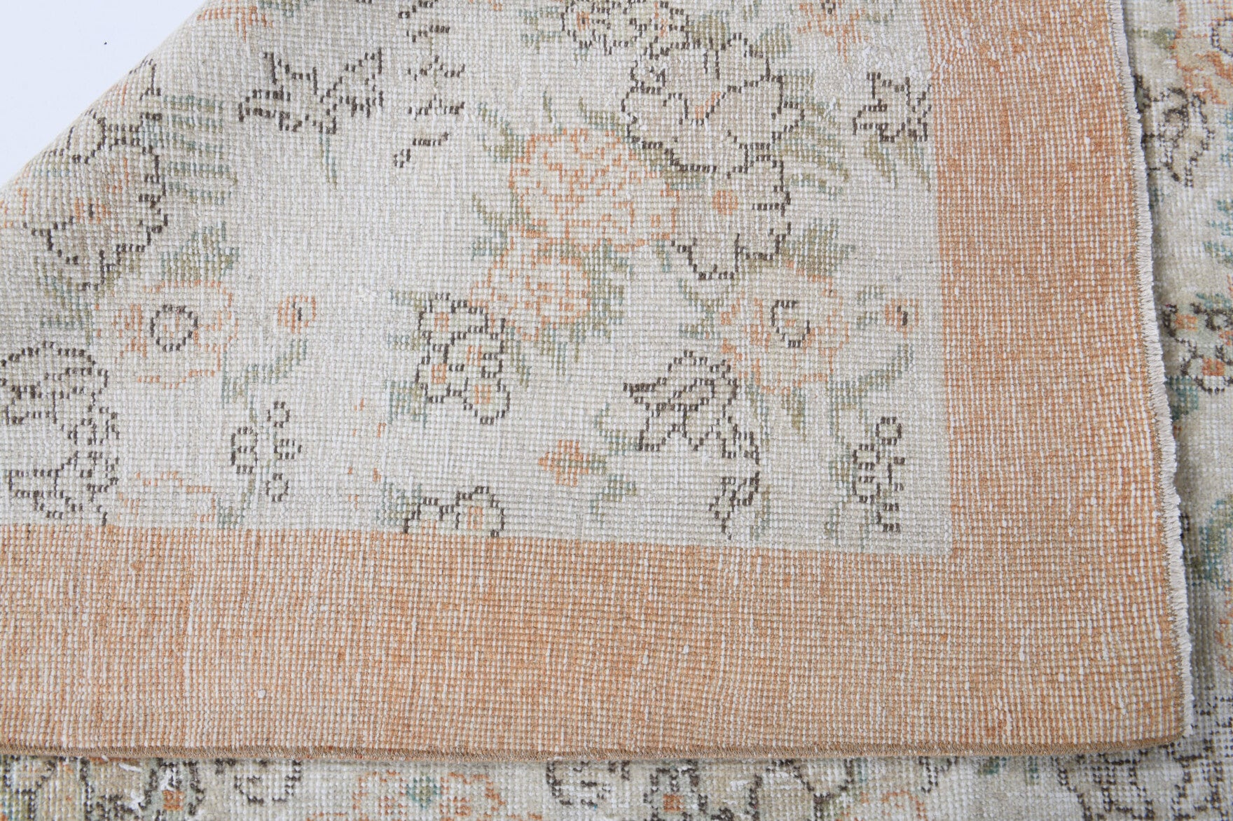 Vintage Bordered Area Hereke Rug