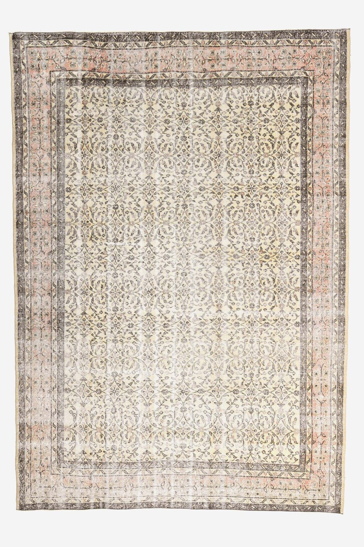 Vintage Hereke Floral Area Rug