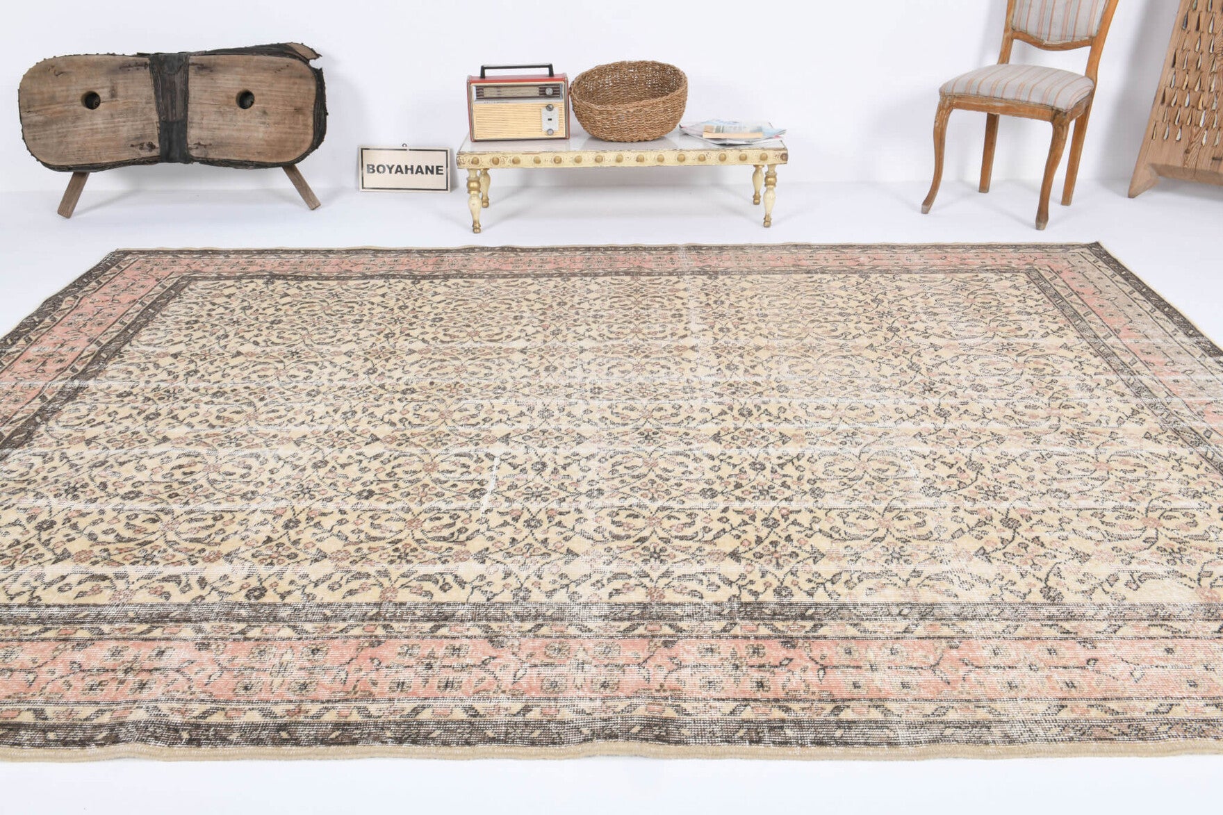 One-of-a-kind 1960s Anatolian vintage area rug in wool, 7'3" x 10'5"