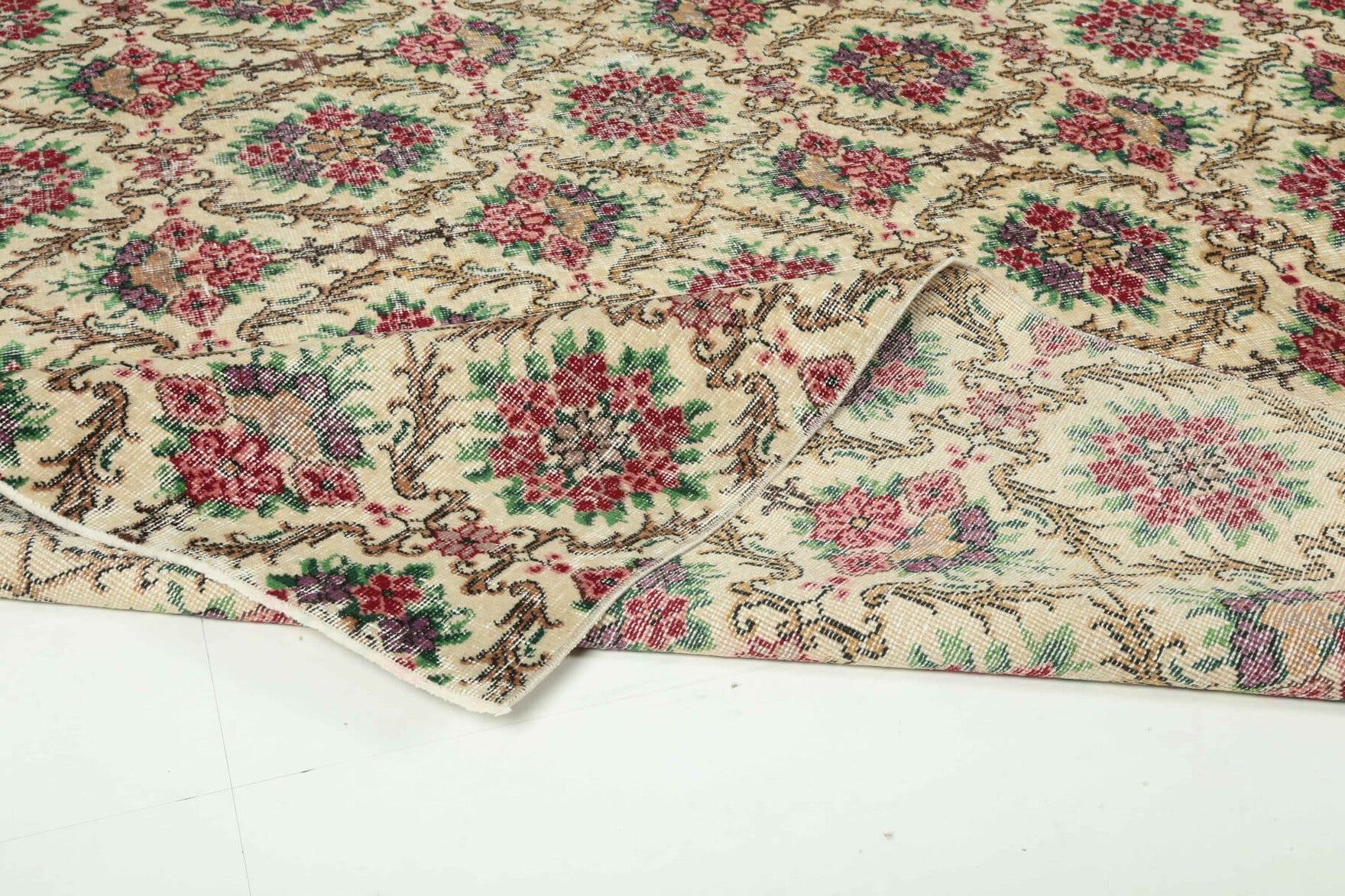 Berrakbike – vintage ikat rug for living room or bedroom, 6'10" x 10'3" (208x312 cm)
