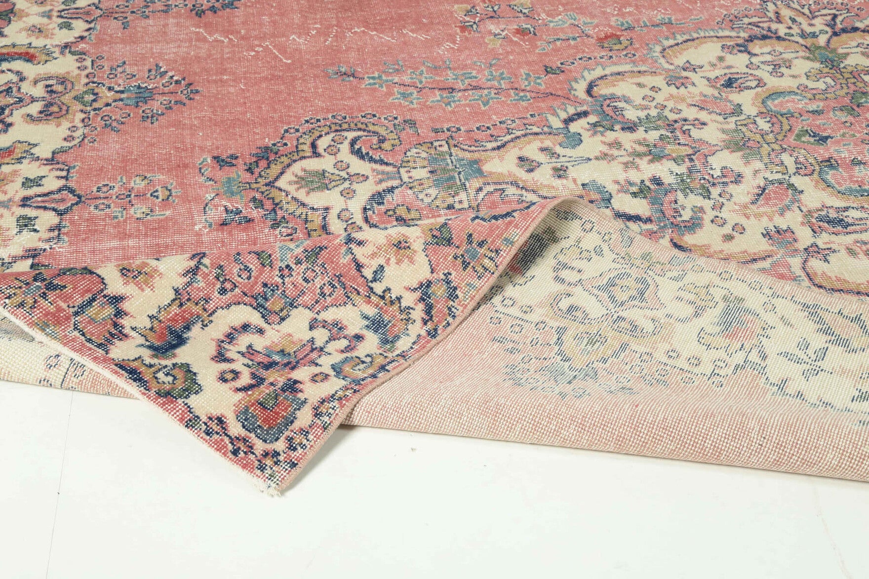 216x310 cm vintage Anatolian area rug – Bahar, low pile, wool