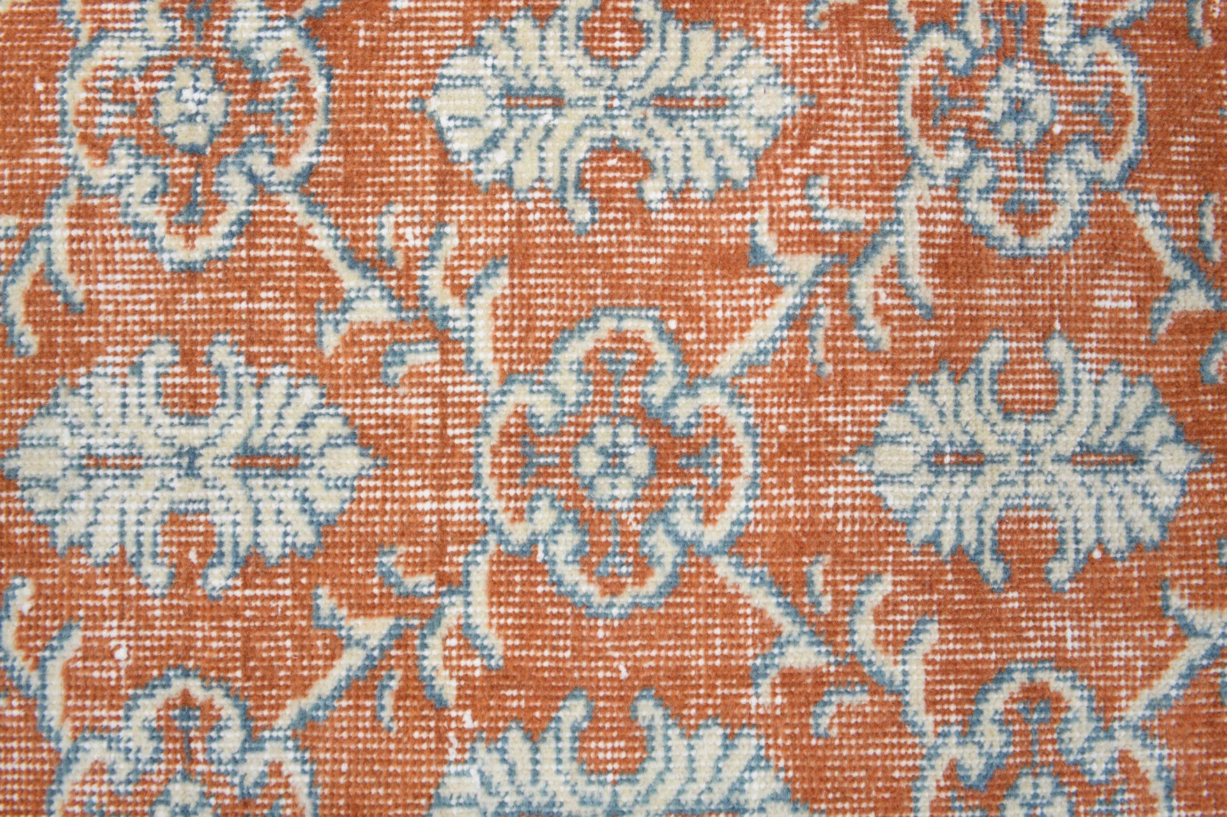 Authentic Anatolian vintage area rug (1970s) with damask and ikat design – one-of-a-kind at Fame Rugs