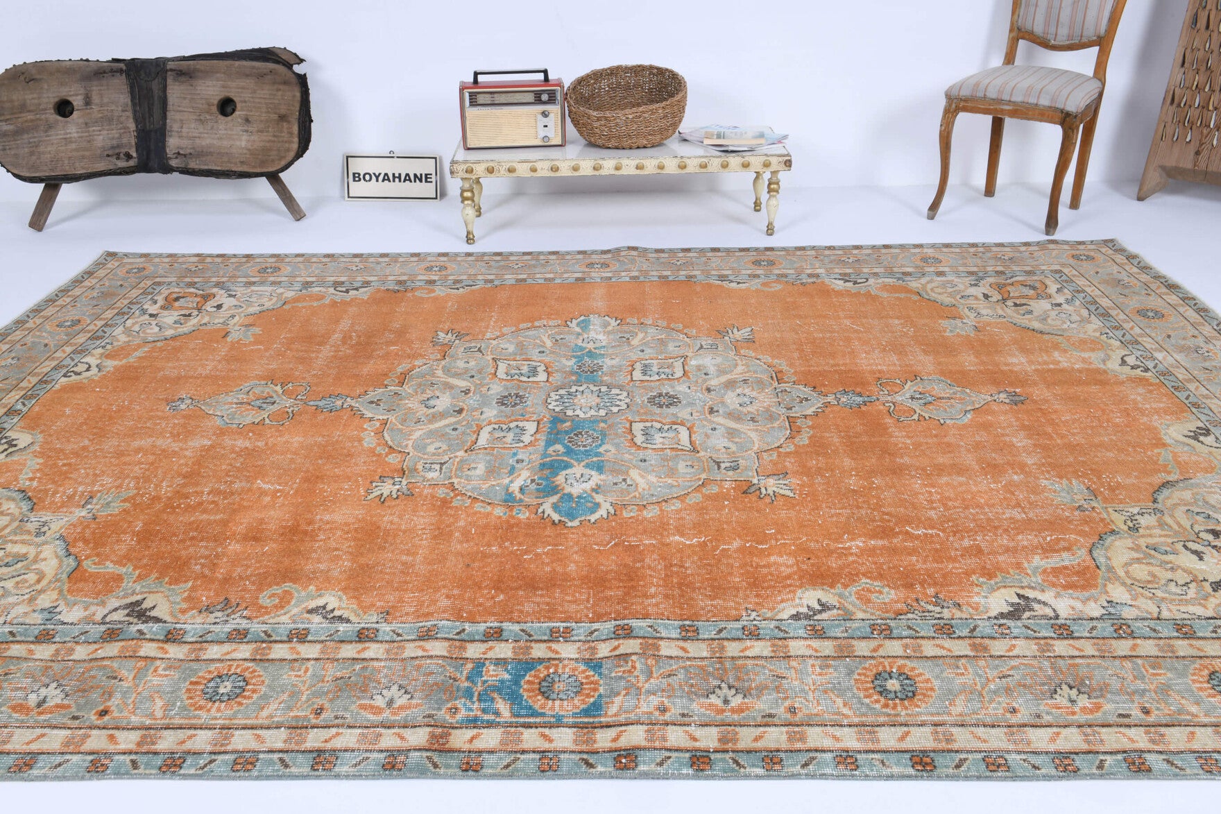One-of-a-kind 1970s Anatolian vintage area rug in wool, 7'5" x 10'8"