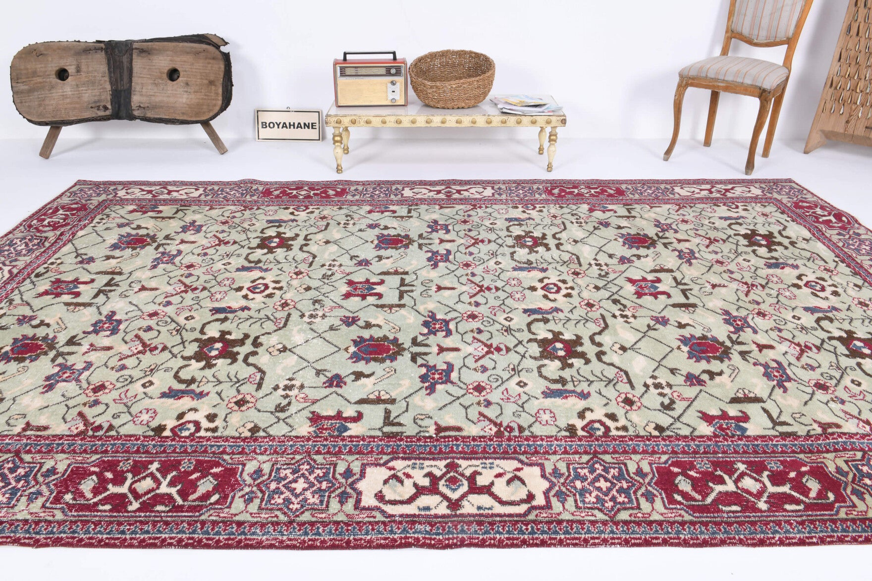 One-of-a-kind 1970s Turkish vintage area rug in wool, 6'9" x 10'9"