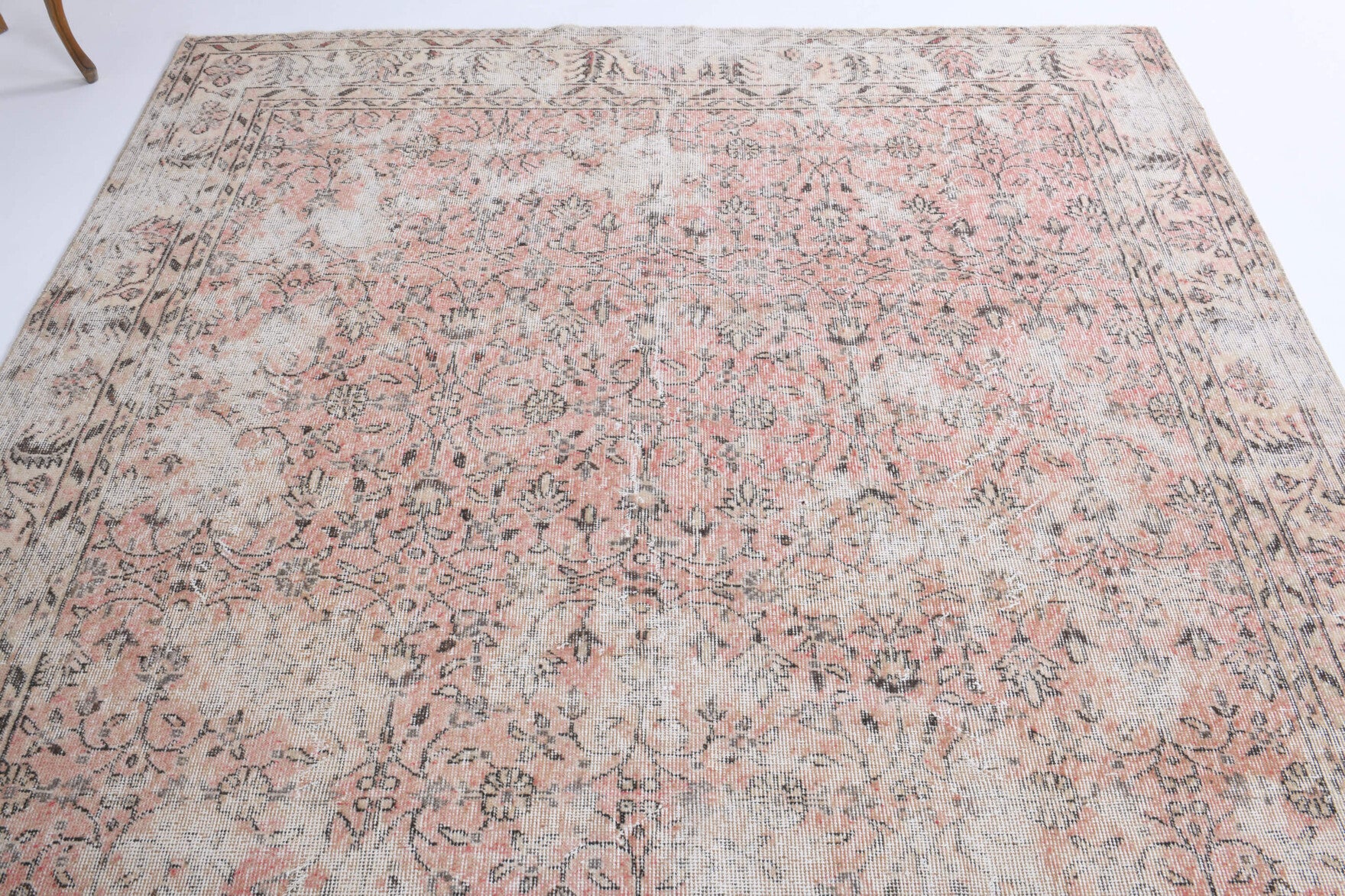 One-of-a-kind 1960s Anatolian distressed vintage area rug in wool, 6'11" x 10'6"
