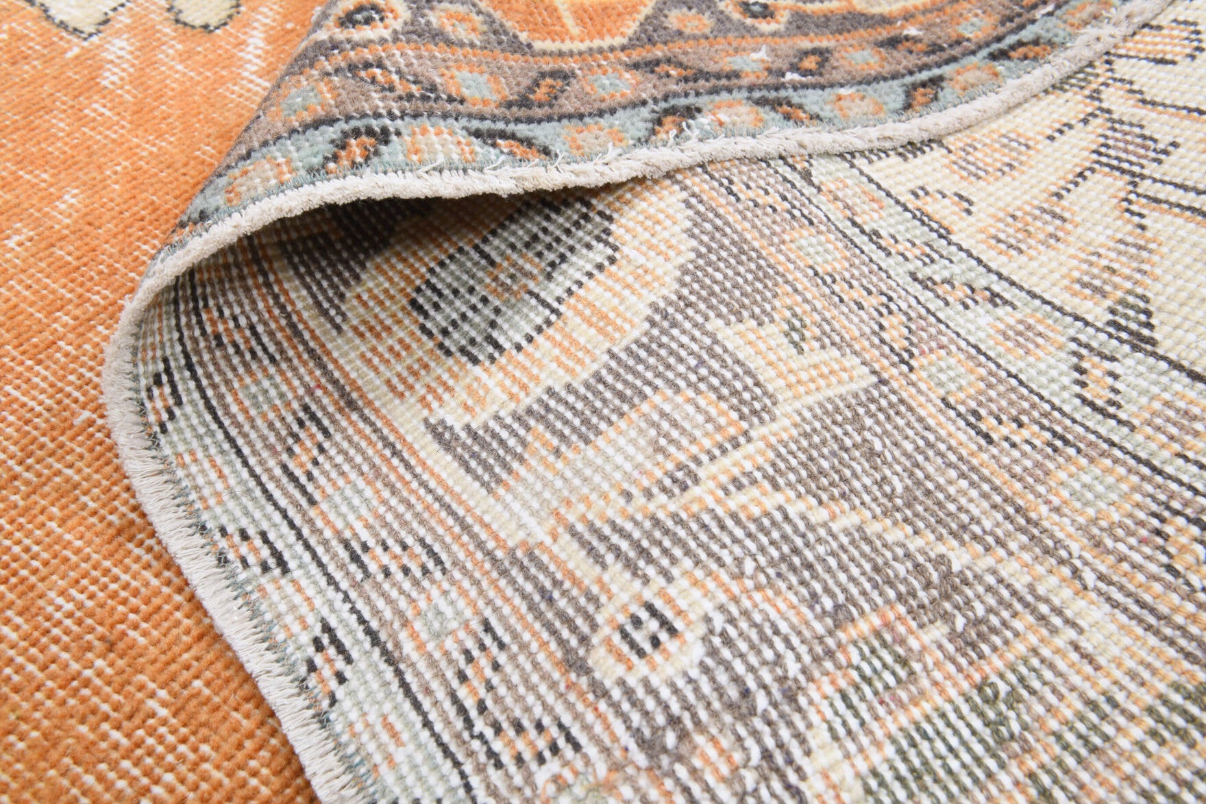 Hand-crafted Anatolian vintage rug Sedanurhayat in wool, 1970s