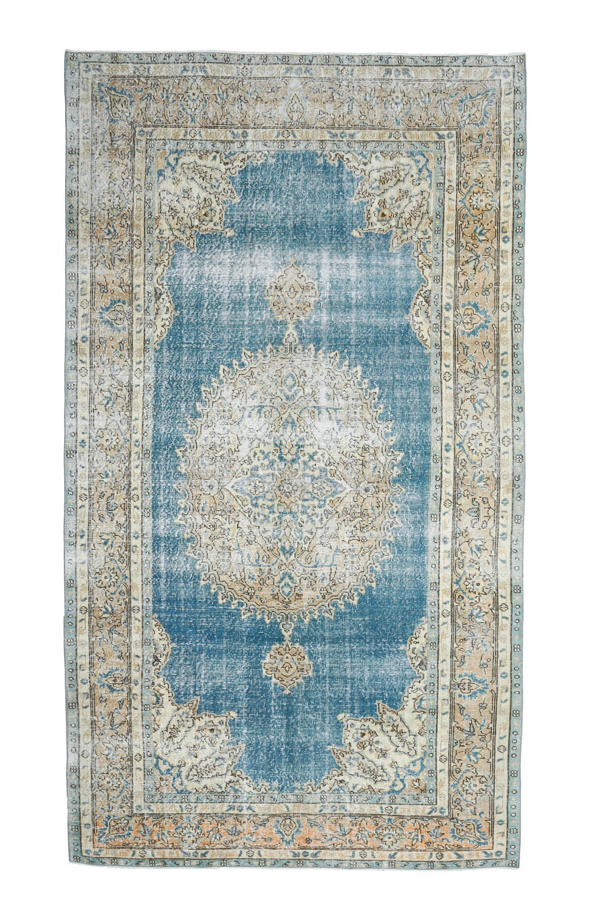 Vintage Oushak Blue Area Rug