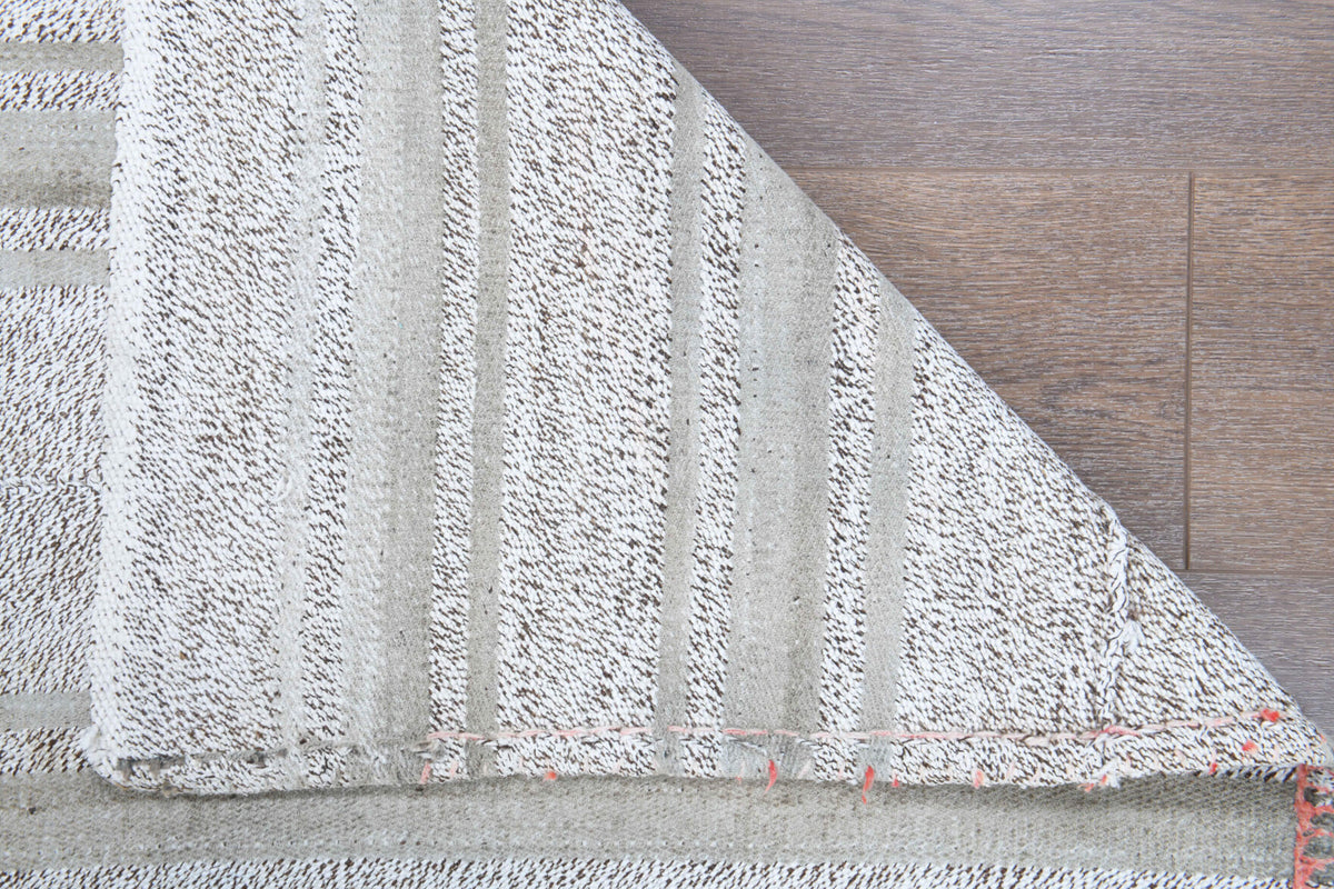 Edirne kilim: 1960s handwoven flatweave Anatolian kilim with striped motifs