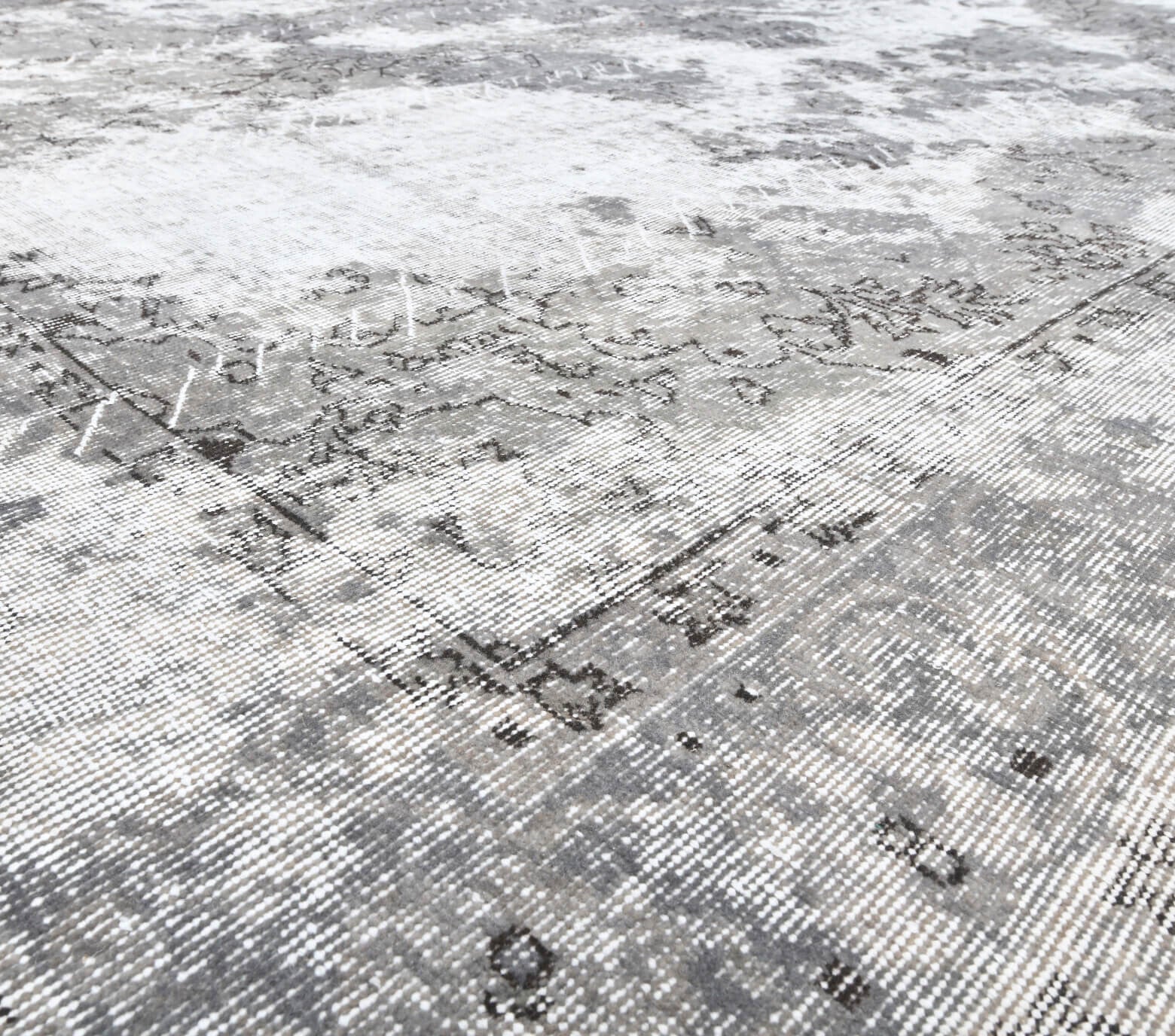 Vintage Anatolian Distressed Gray Area Rug