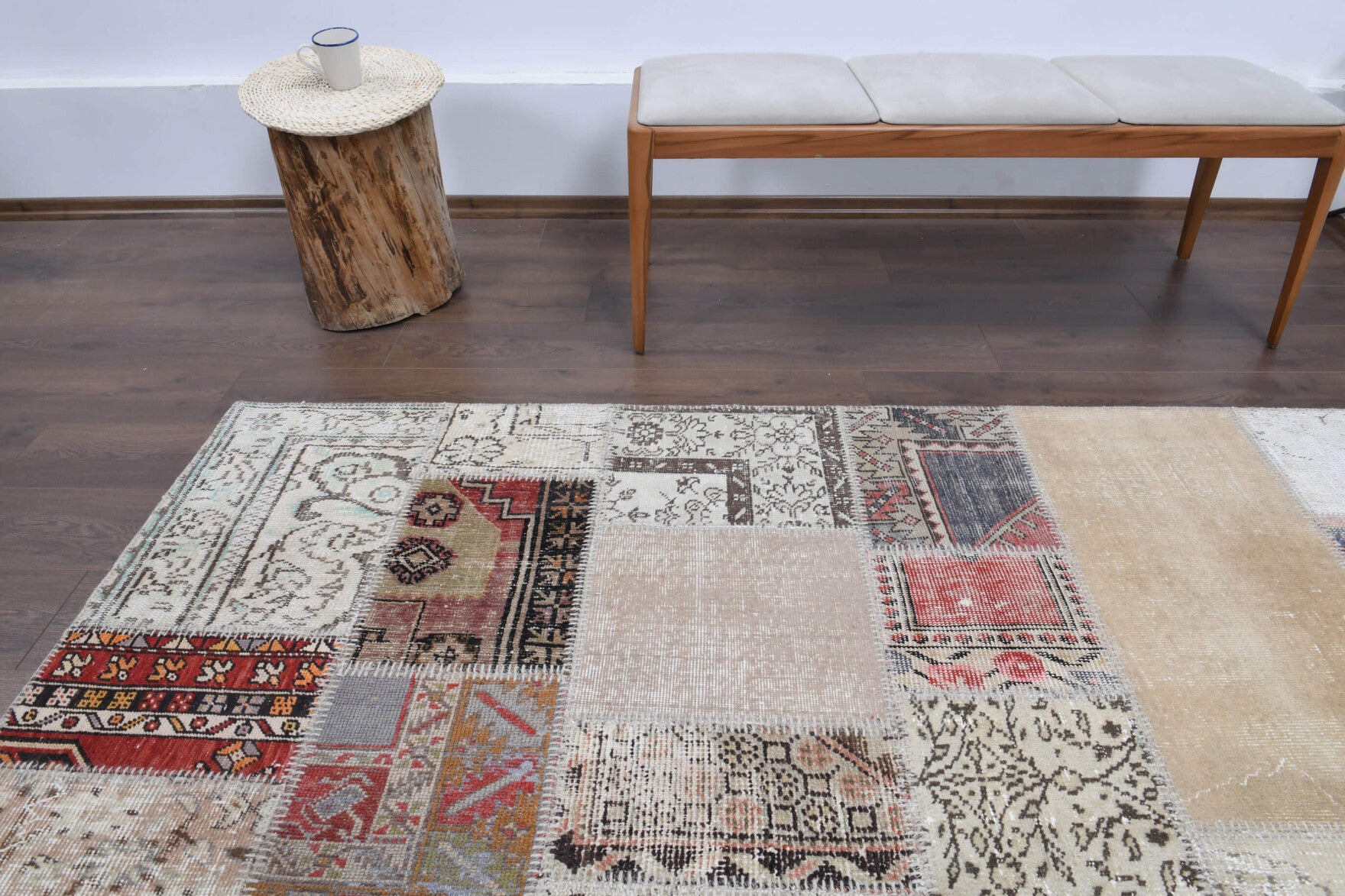 Handmade wool rug from Anatolia, Turkey – Vintage Patchwork Large Area Rug 8'3" x 9'11"