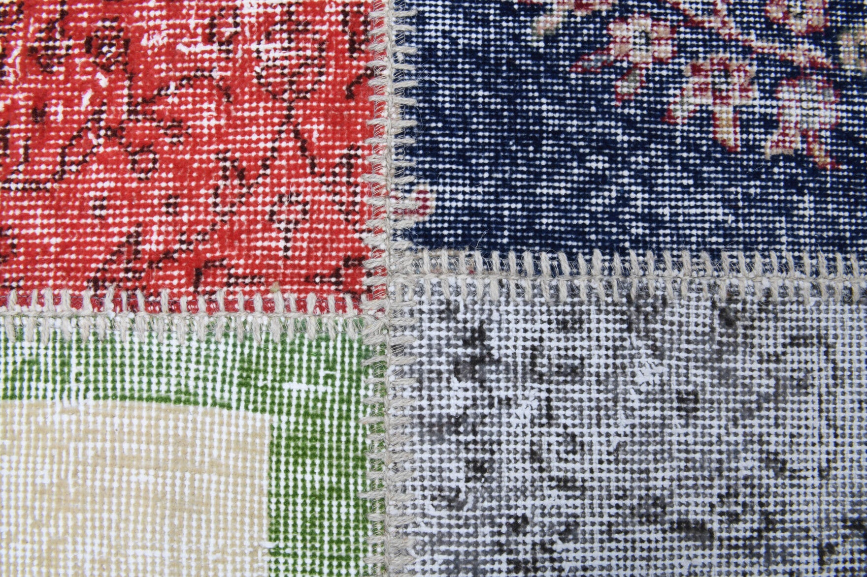One-of-a-kind 1970s Anatolian vintage patchwork area rug in wool, 8'3" x 11'5"