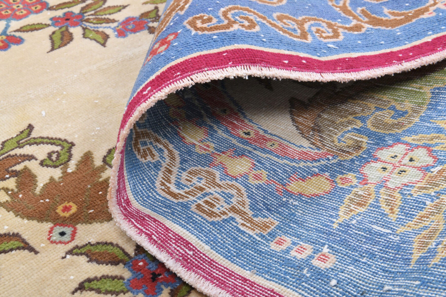 Hand-crafted Persian vintage rug Goktac in wool, 1970s