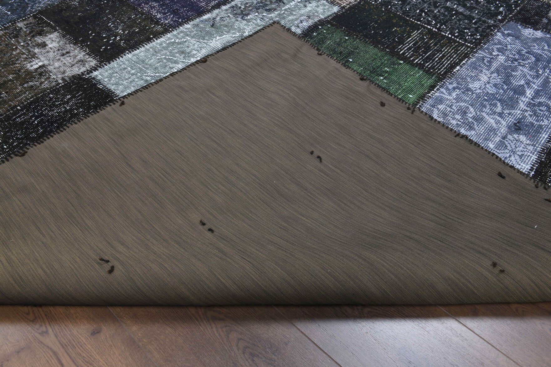 Hand-crafted Anatolian vintage patchwork rug Amaranthaura in wool, 1970s