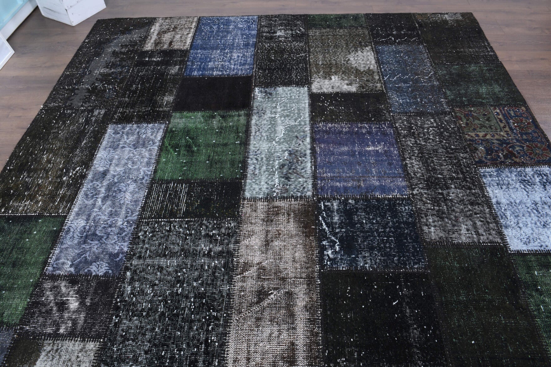 One-of-a-kind 1970s Anatolian vintage patchwork area rug in wool, 8'3" x 11'7"