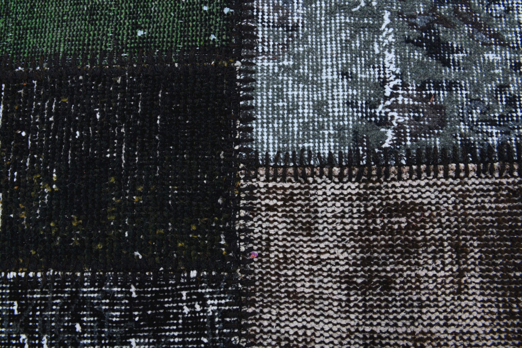 Amaranthaura rug: 1970s handmade Anatolian rug with ombre motifs and fabric backing