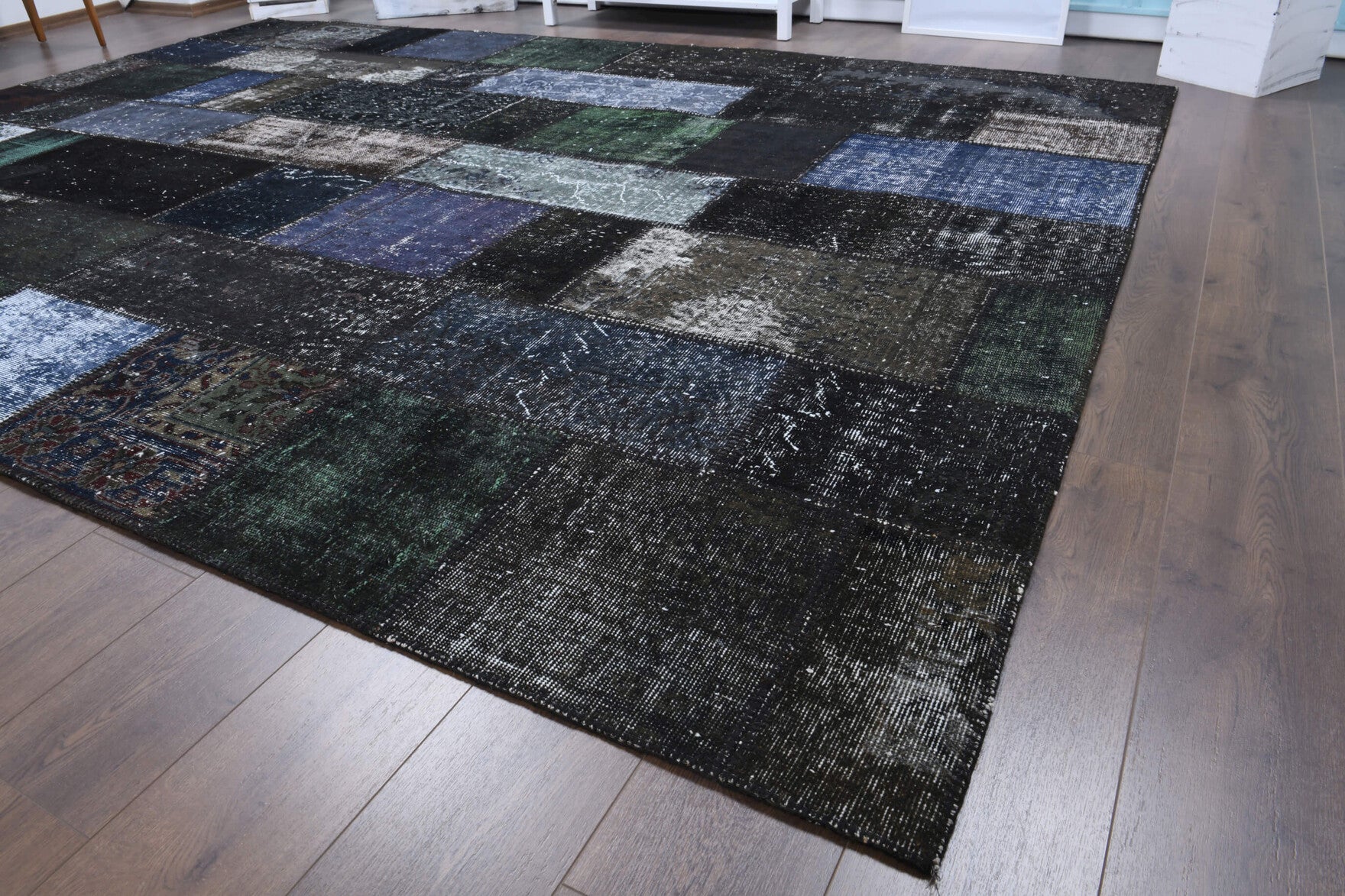Handmade wool rug from Anatolia, Turkey – Vintage Patchwork Large Area Rug 8'3" x 11'7"