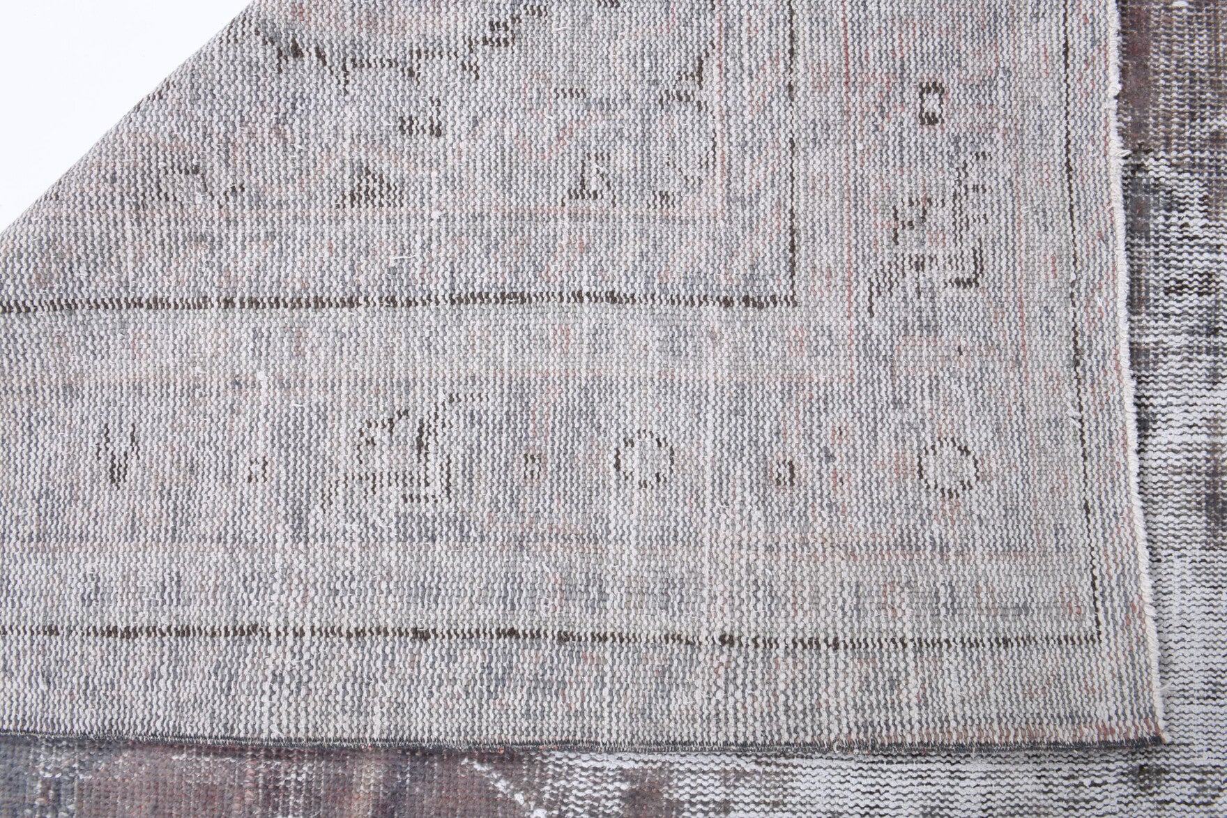 267x374 cm distressed vintage Anatolian area rug – Aglaoboule, low pile, wool