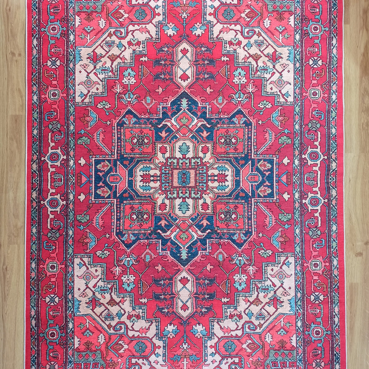 Alin Rug Red Vintage Geometric Faded Rug – fame