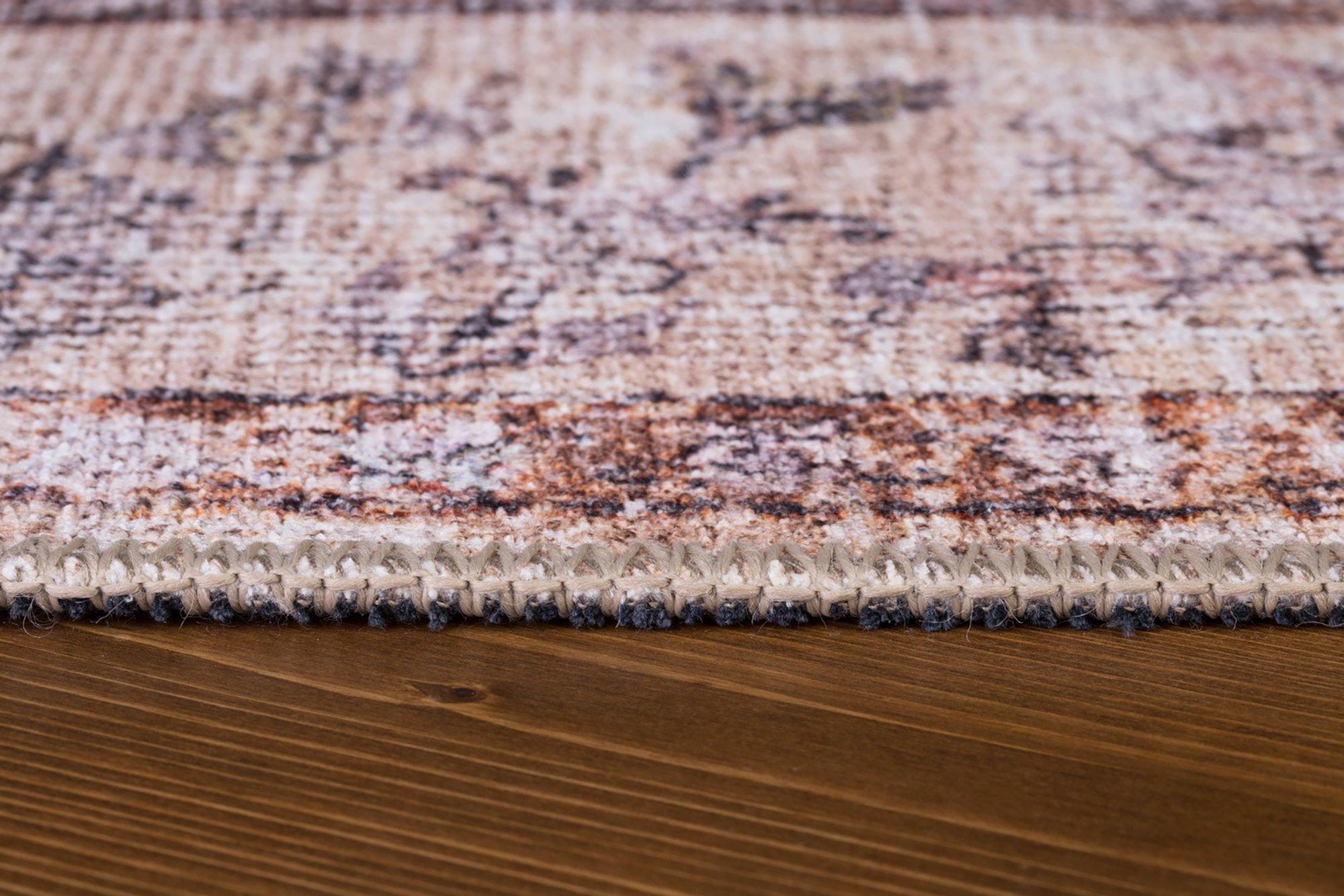 Aisha Oriental Distressed Red and Beige Rug