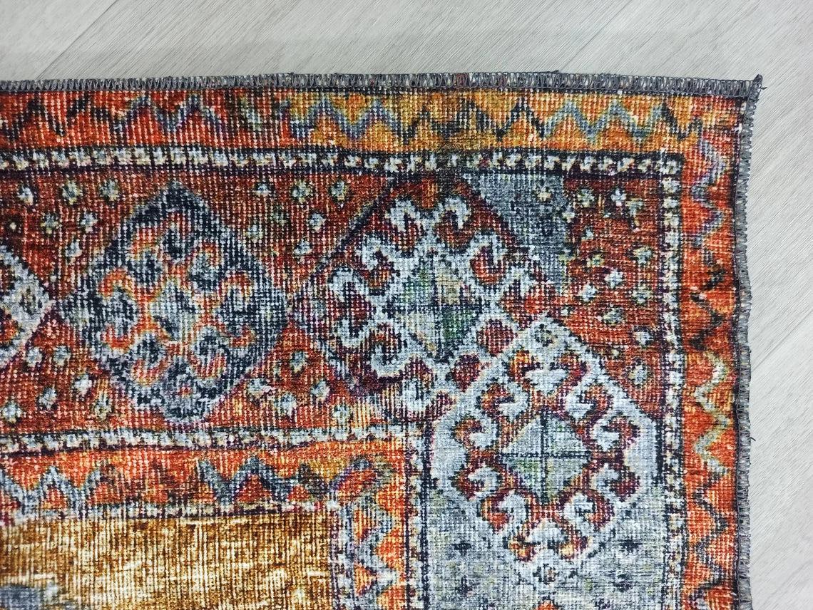 Alma2 Vintage Turkish Yellow Antique Rug