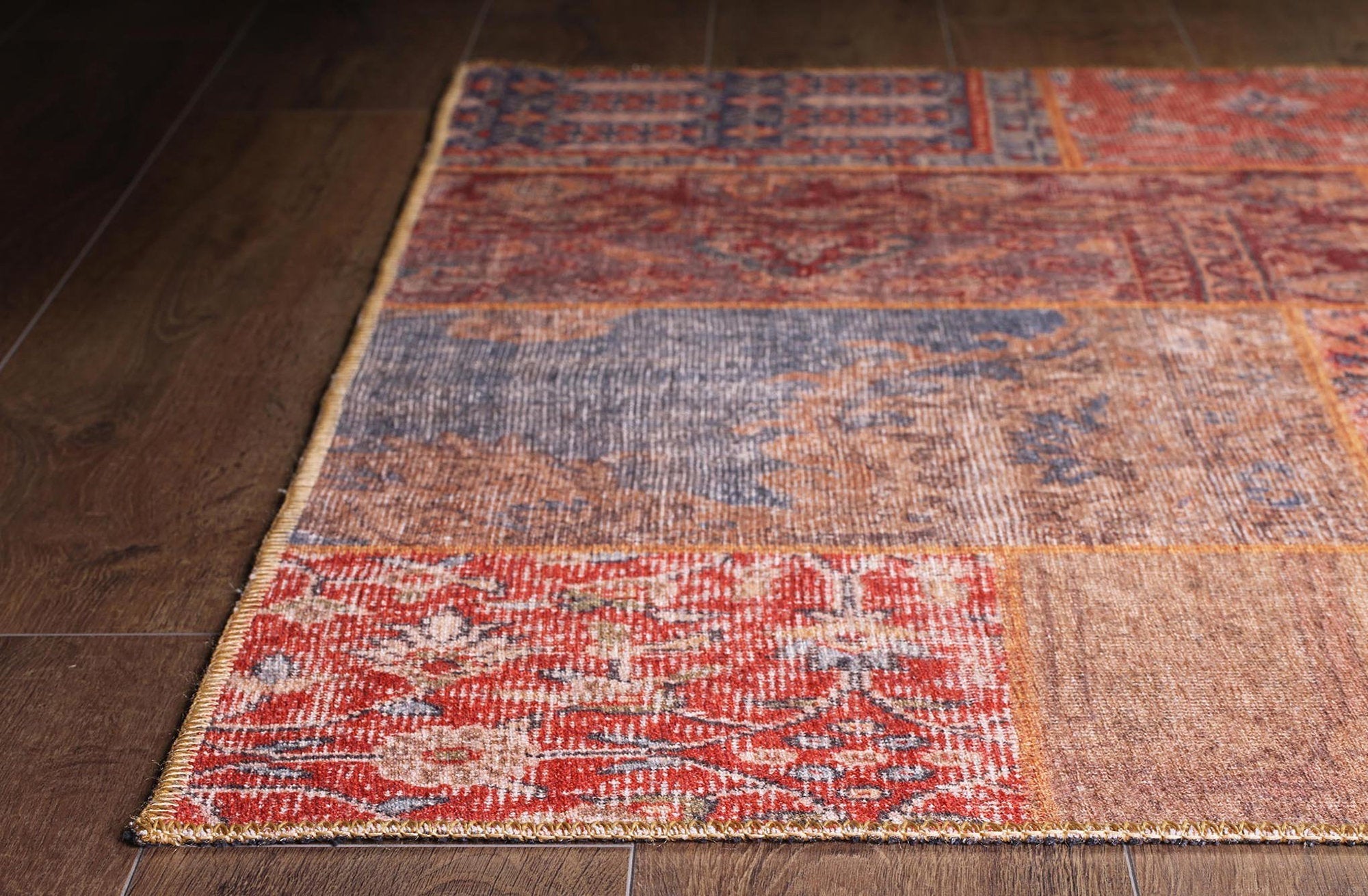 Alov Traditional Red & Navy Blue Rug