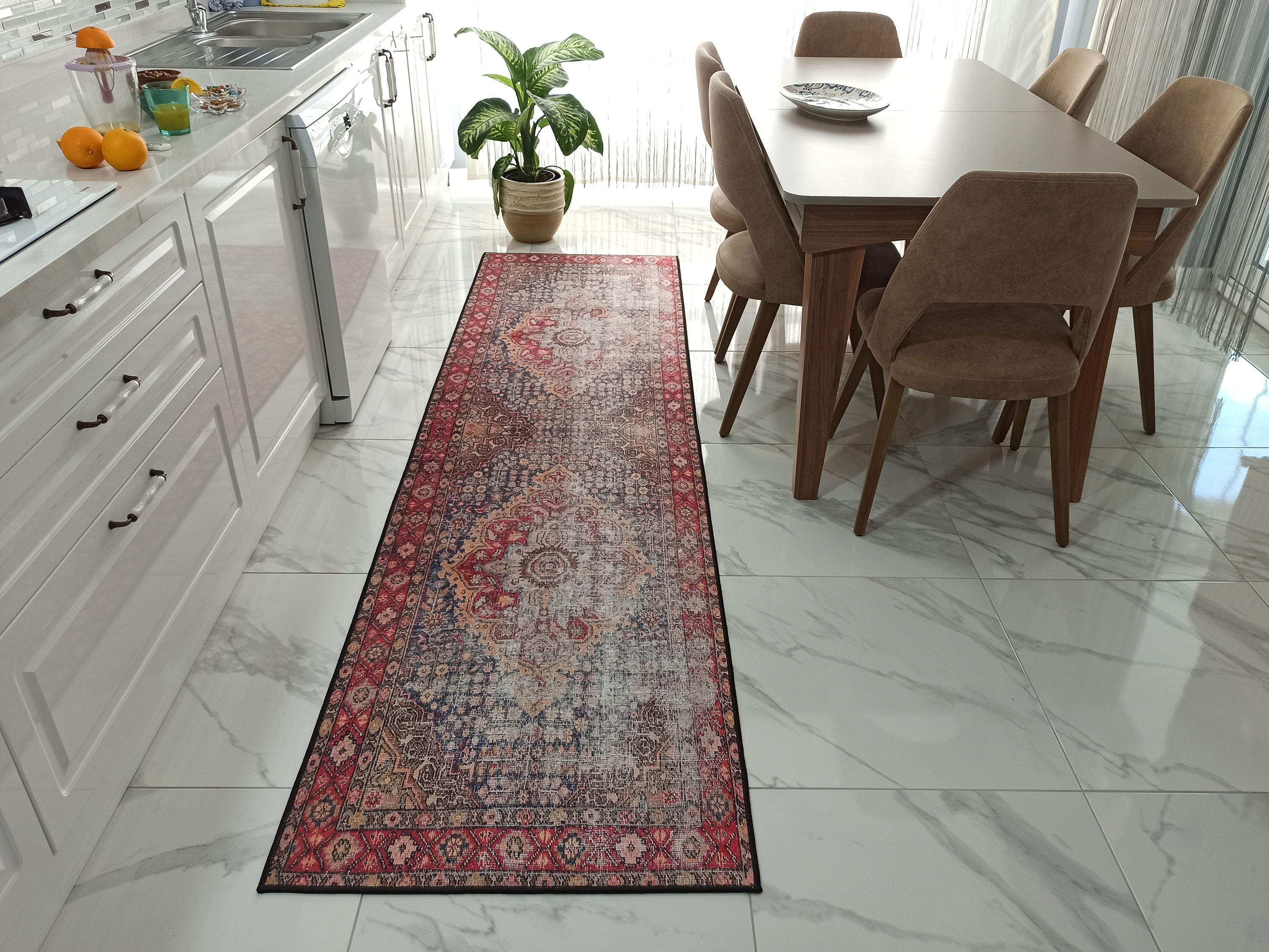 Amra2 Runner Oriental Red Runner Rug