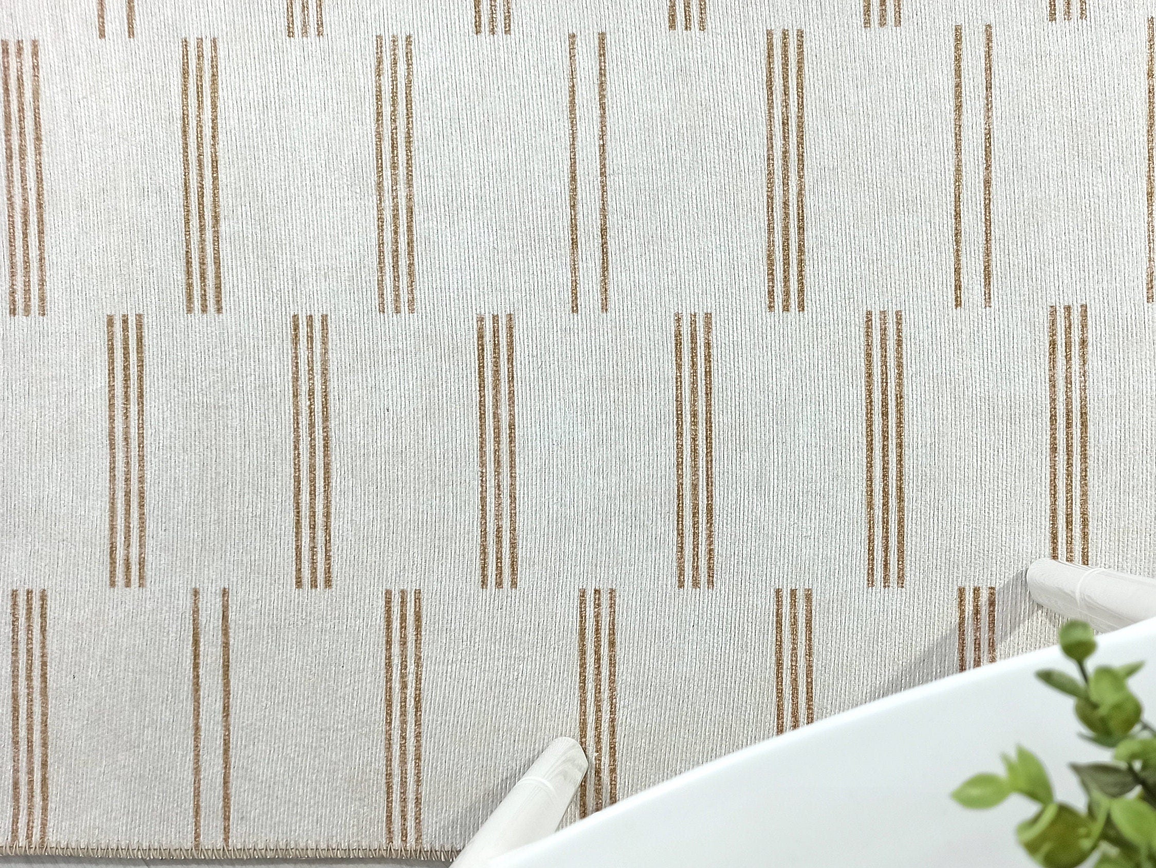 Ana Rug Turkish Neutral Striped Faded Beige Brown Rug