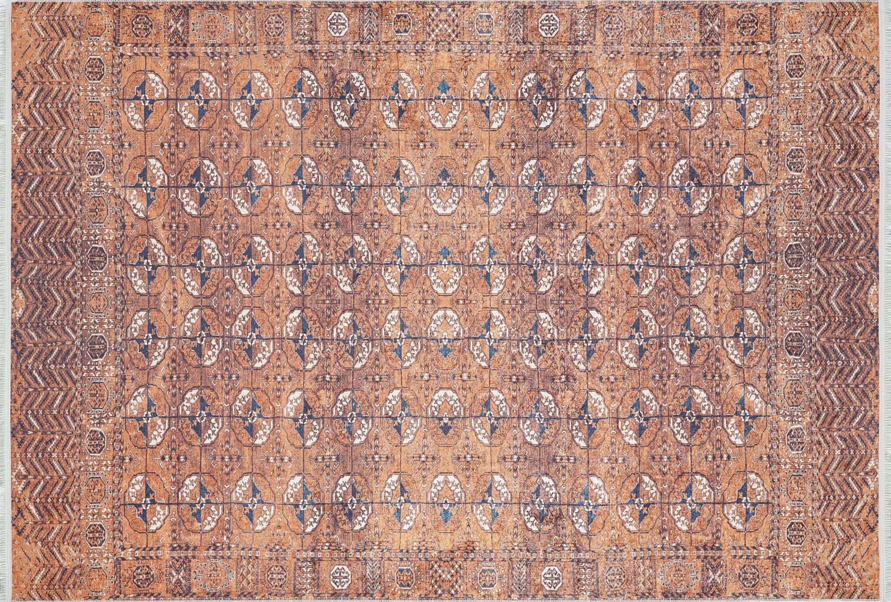 Arda Turkish Kilim Orange & Silver Rug
