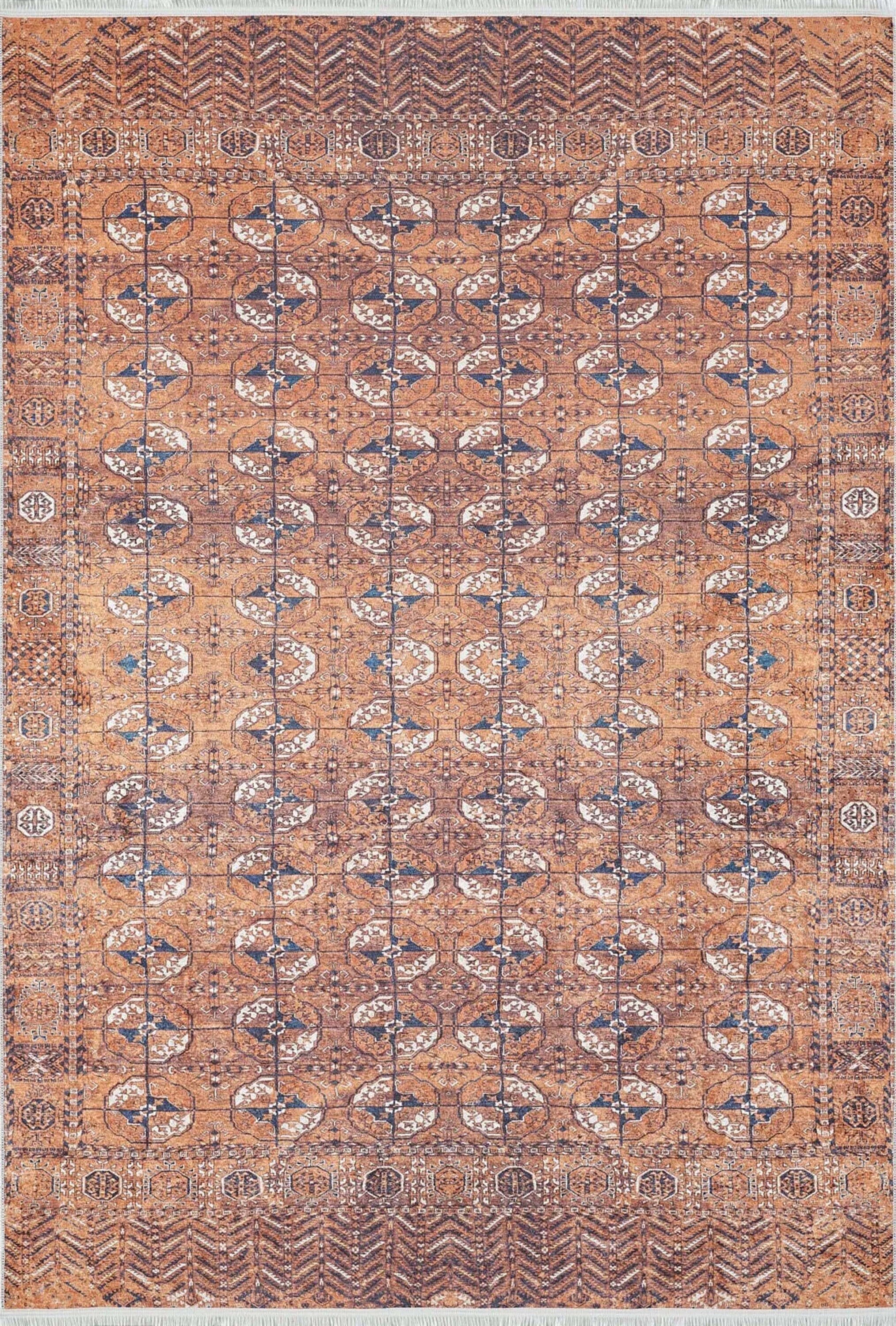 Arda Turkish Kilim Orange & Silver Rug