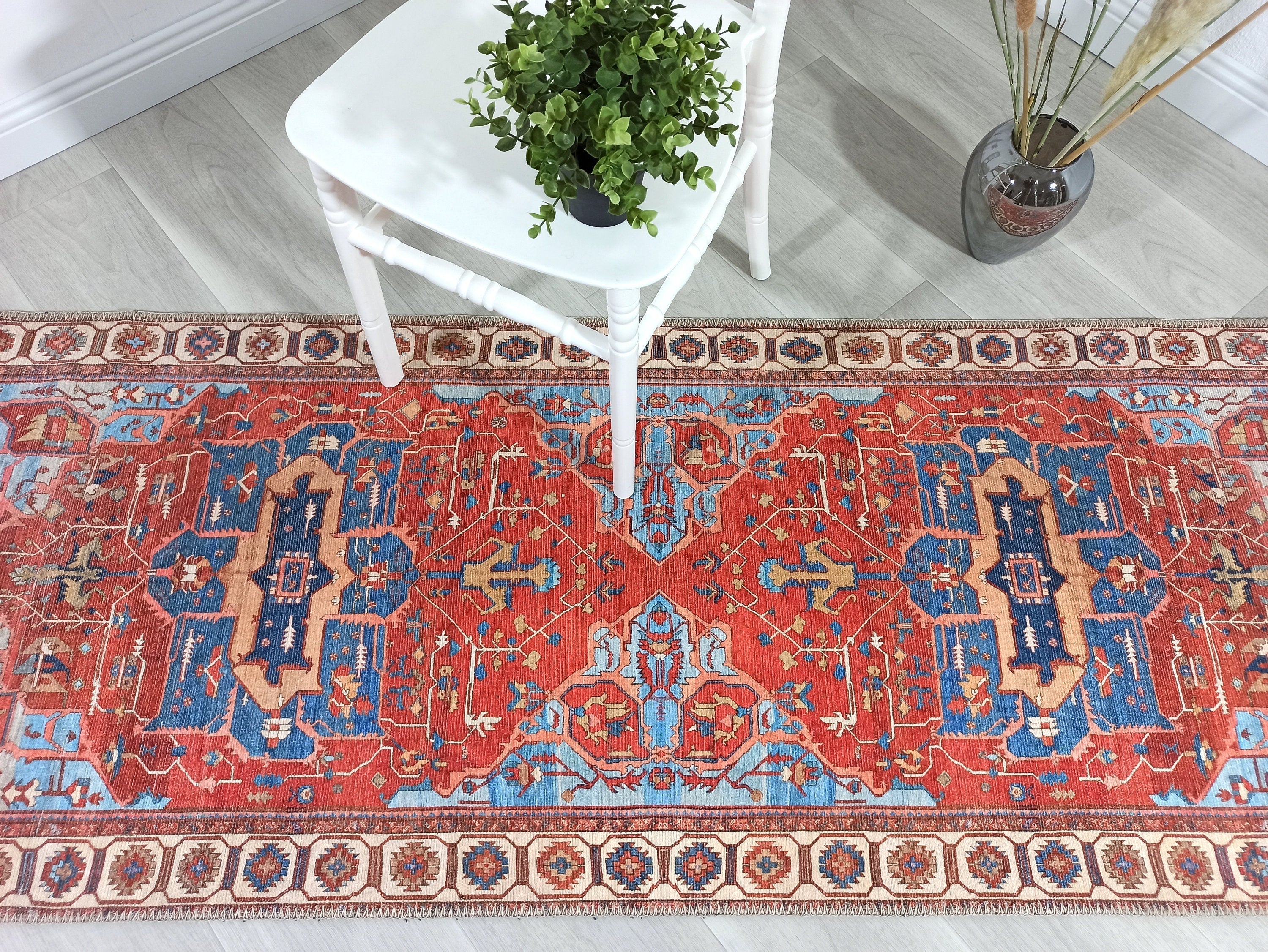 Ari Rug Antique Oriental Turkish Red & Blue Rug