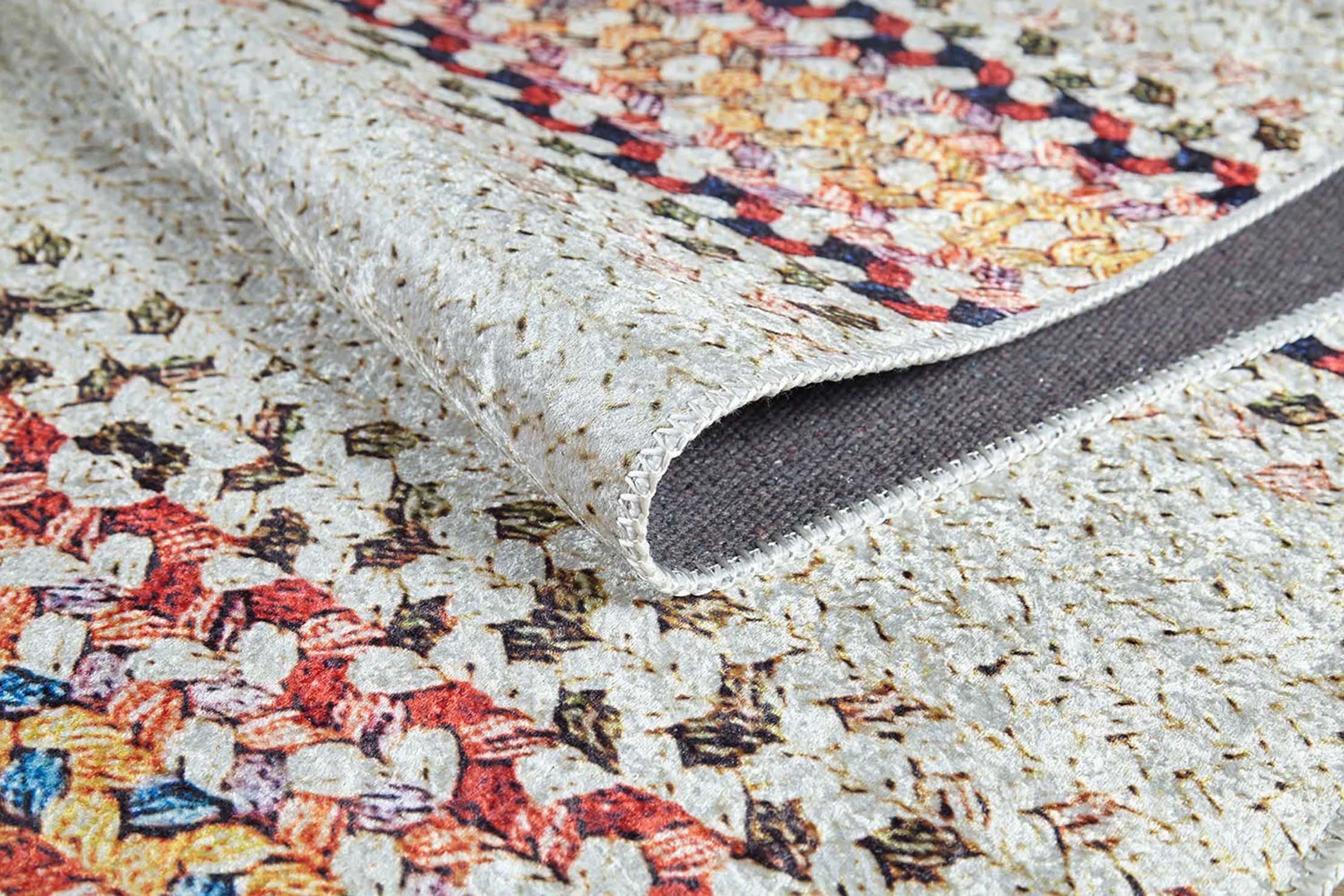 Ariana Neutral White Flatweave Colorful Rug