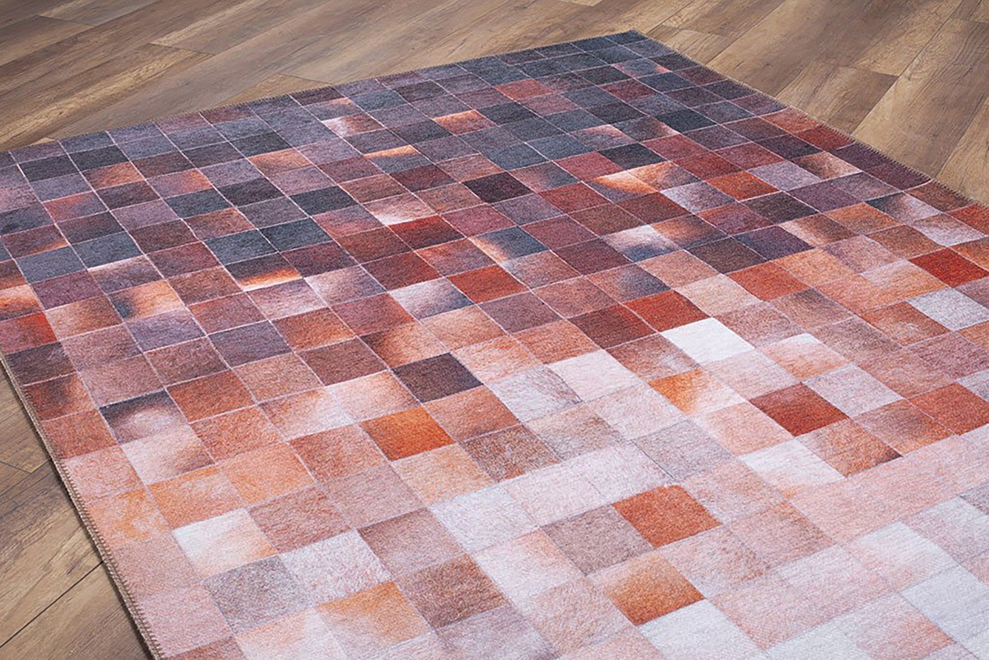 Aziza Modern Ivory Beige Orange Brown Rug