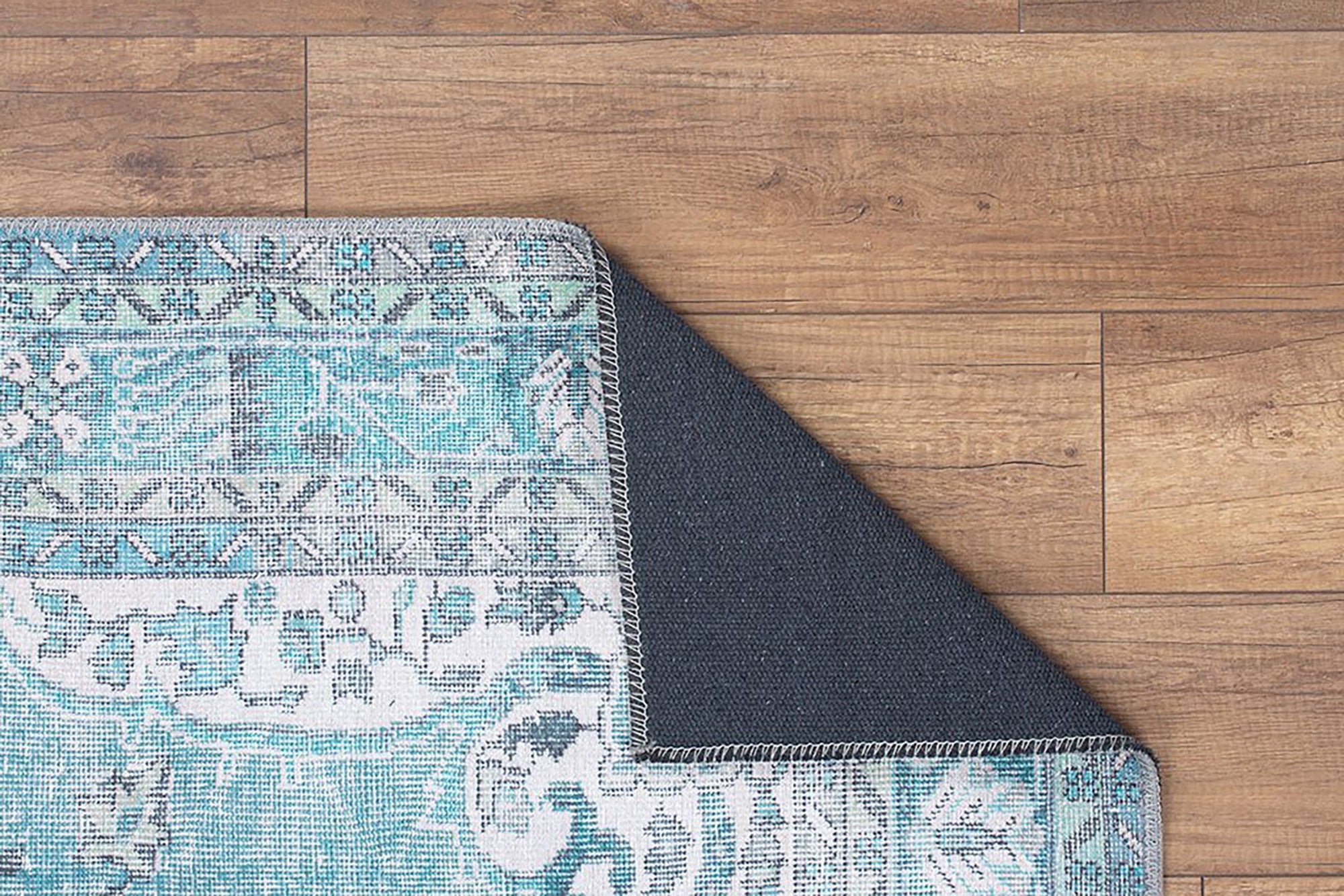 Bayza Persian Teal Blue and White Rug