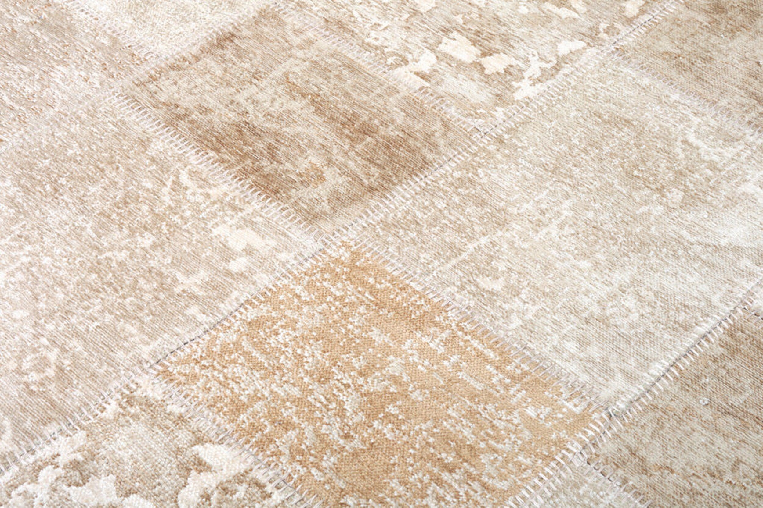 Ayden Beige Patchwork Distressed Turkish Rug