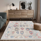 Beige Oushak Area Washable Rug