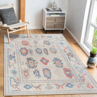 Beige Oushak Area Washable Rug