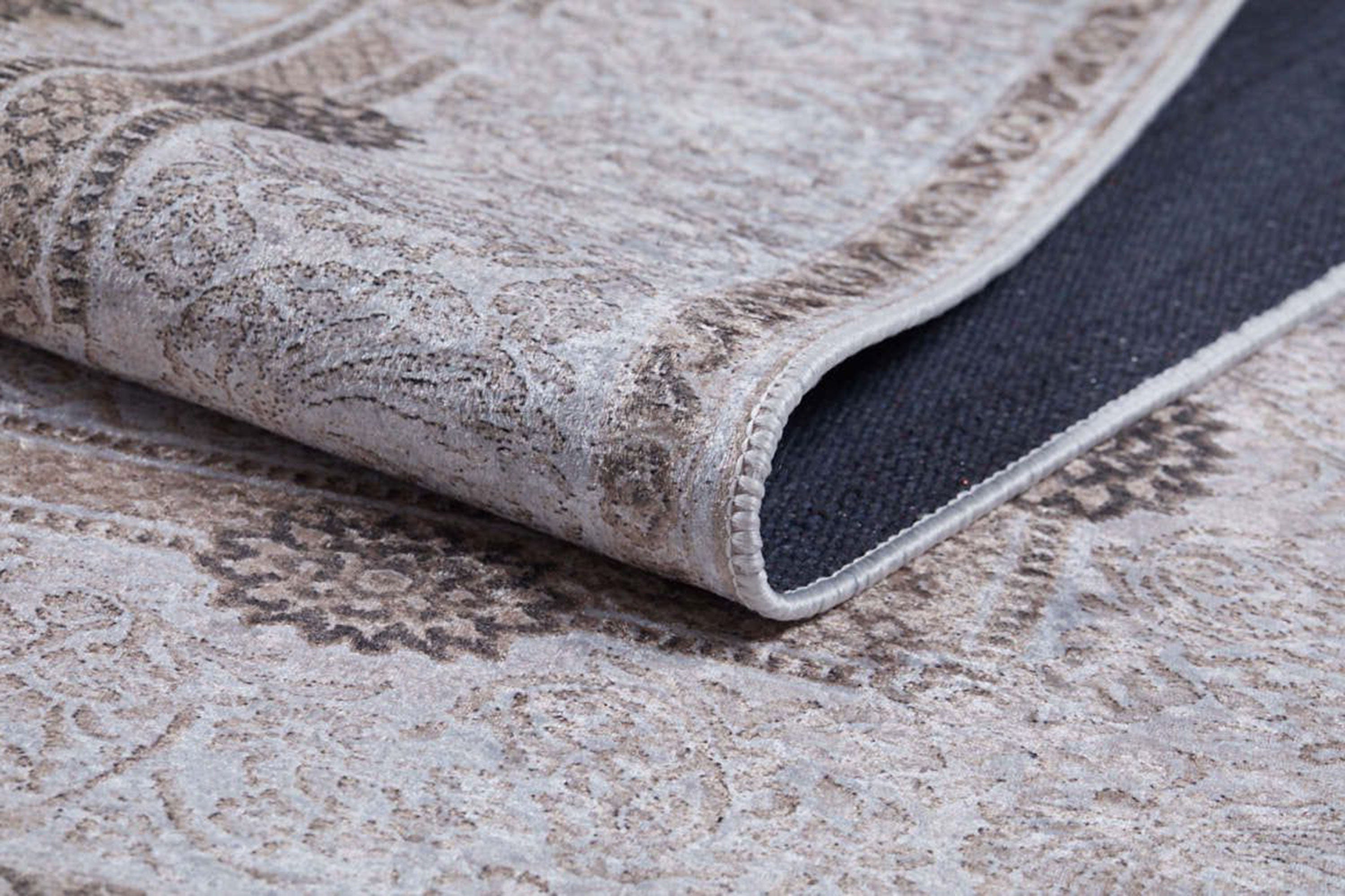 Belba Turkish Kilim Beige Blush Faded Brown Rug