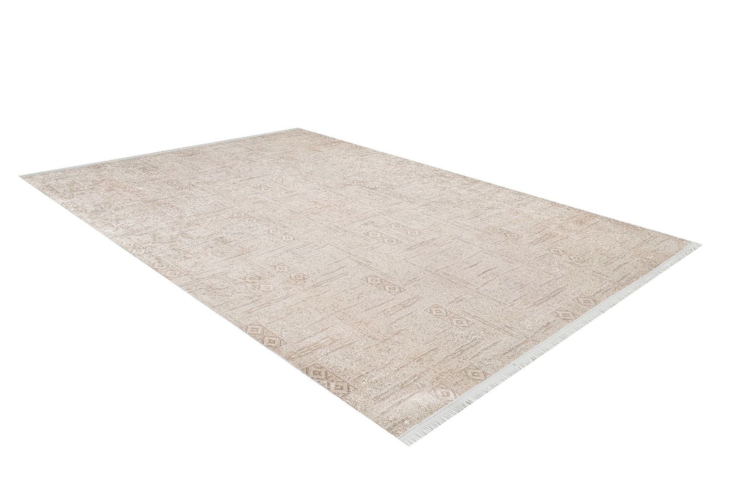Bella Turkish Muted Tribal Solid Beige Rug