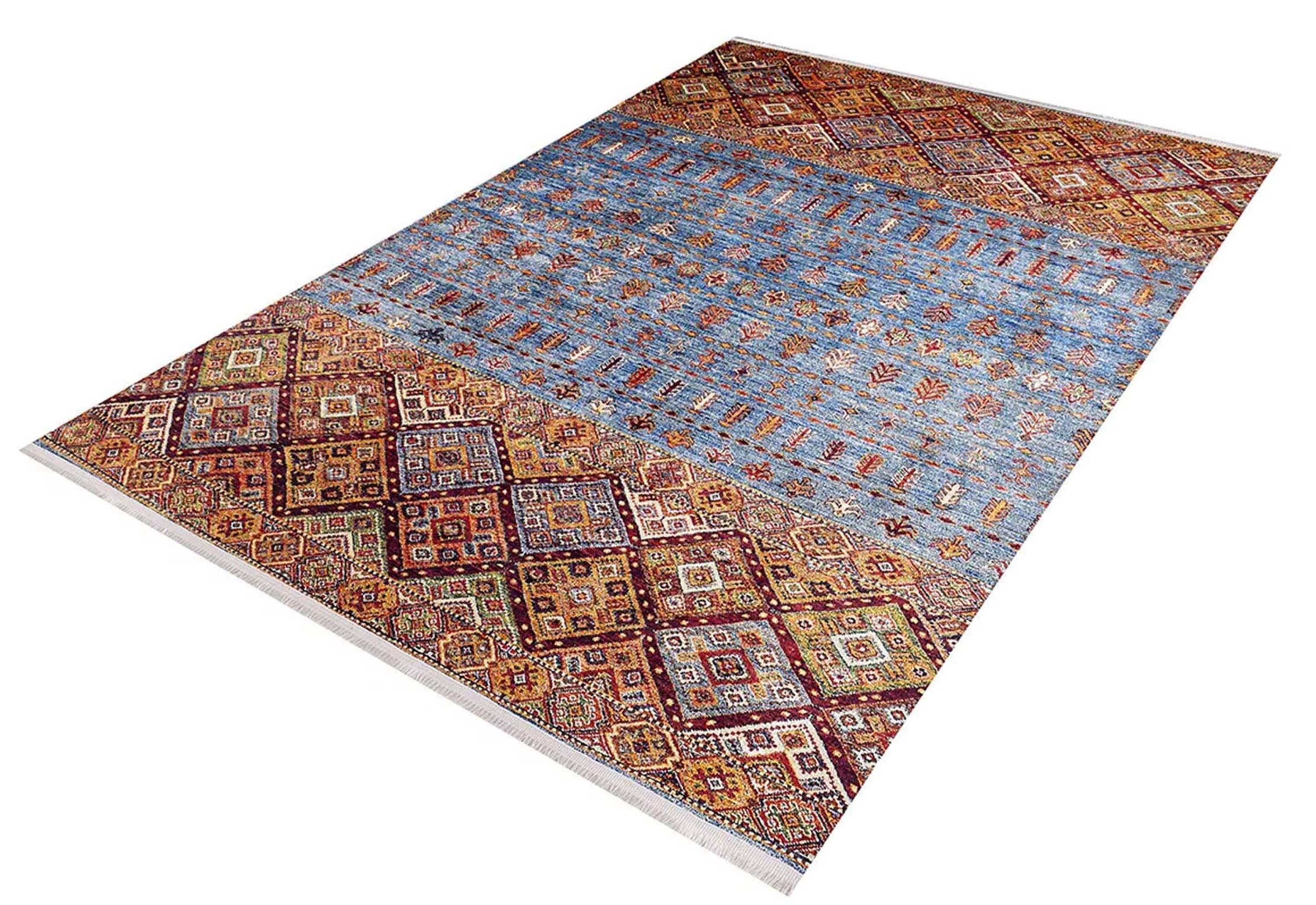 Benya Turkish Kilim Orange Blue Rug