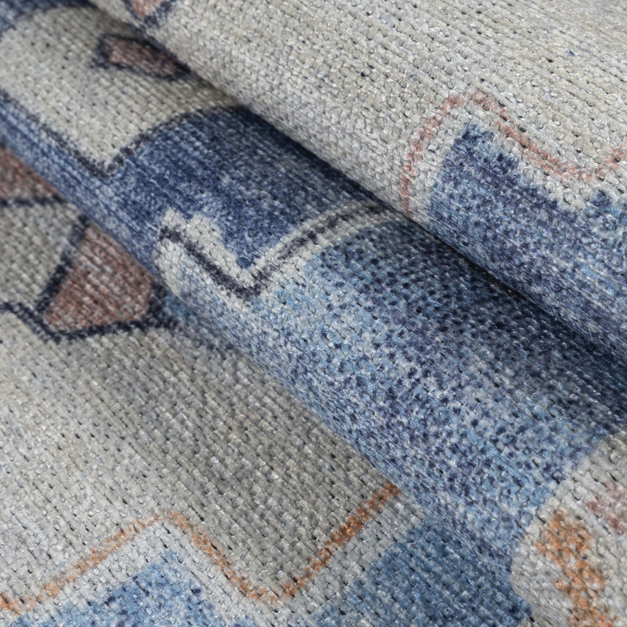 Blue Boho Oushak Washable Rug