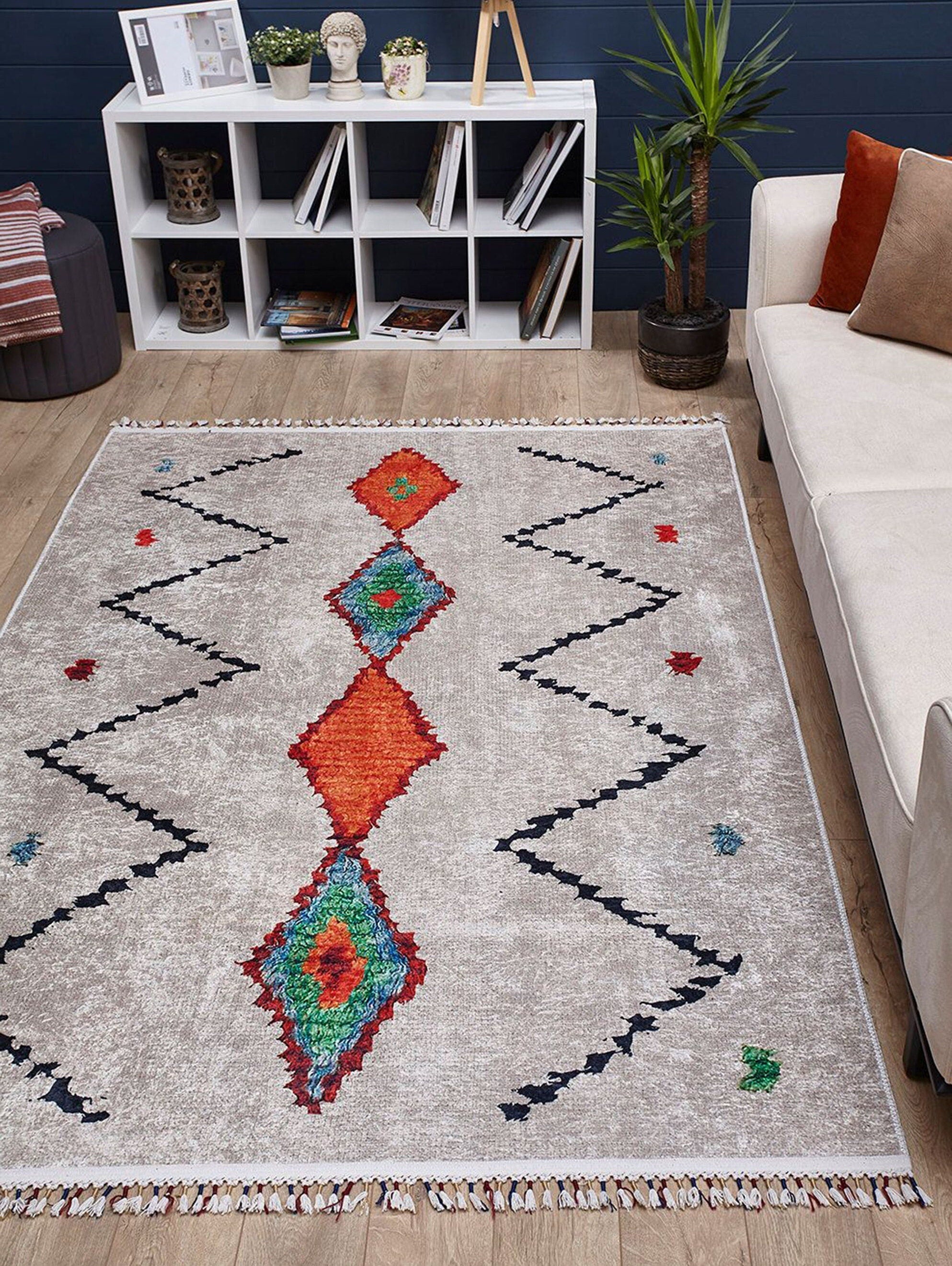 Borda Moroccan White Kilim Rug