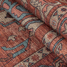 Brick Color Oushak Area Washable Rug