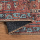 Brick Color Oushak Area Washable Rug