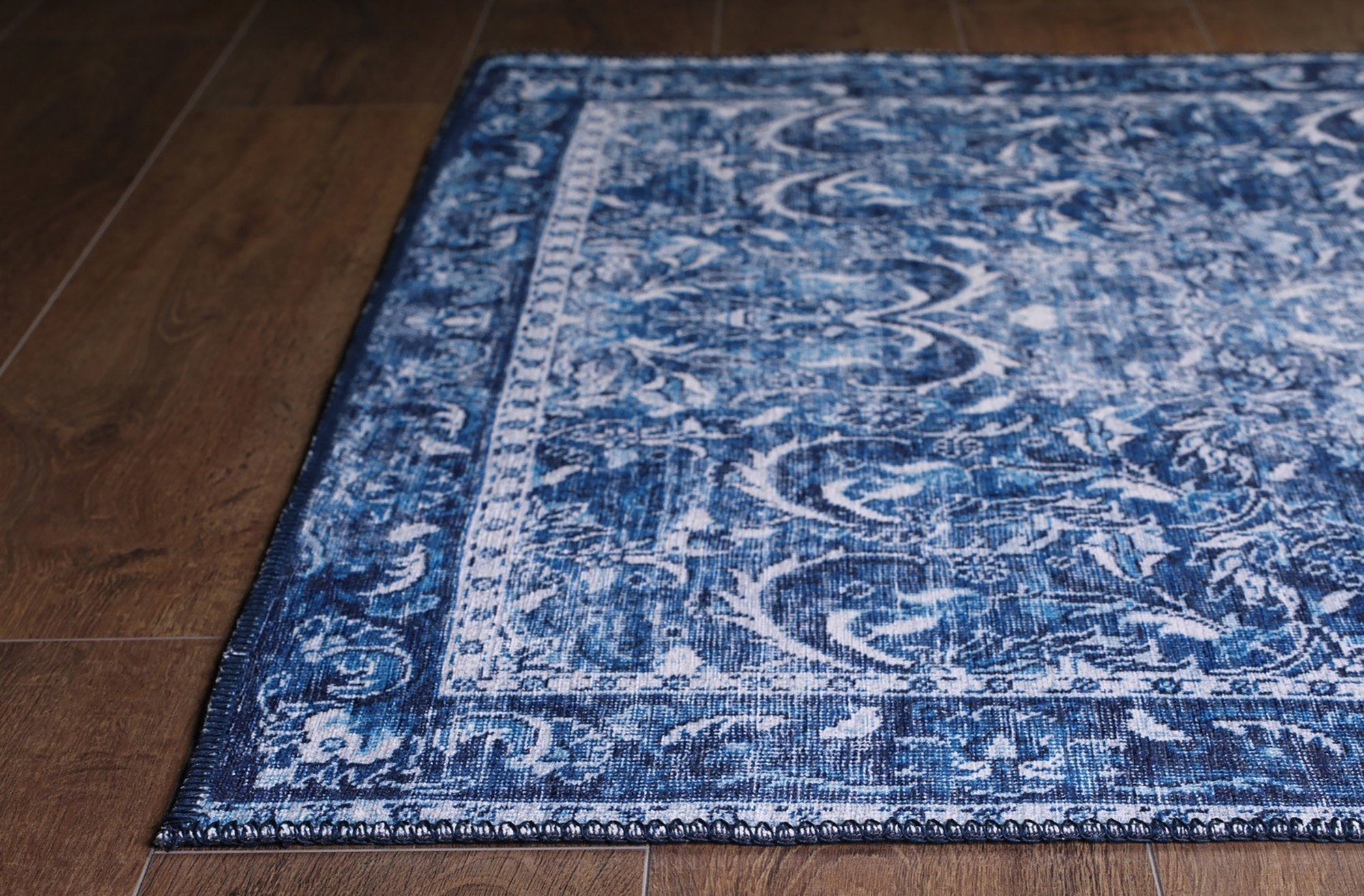 Bulud Rug Vintage Turkish Dark Blue Rug