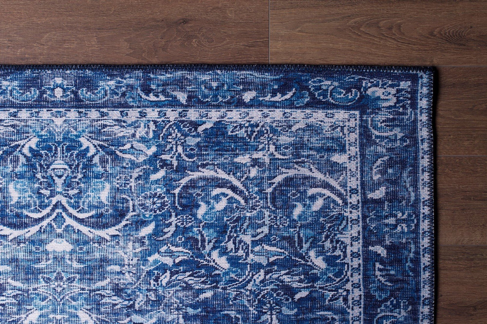 Bulud Rug Vintage Turkish Dark Blue Rug