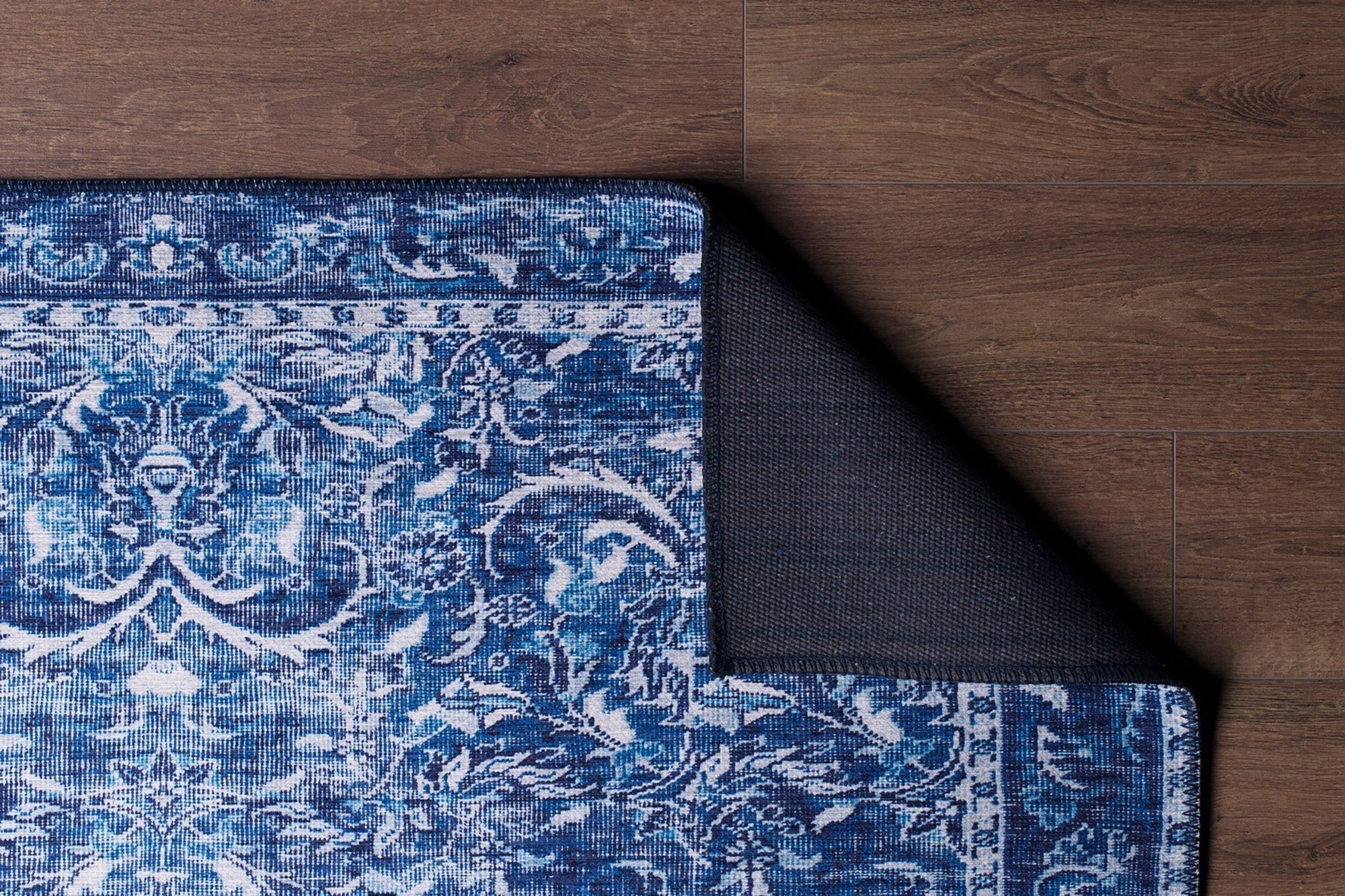 Bulud Rug Vintage Turkish Dark Blue Rug