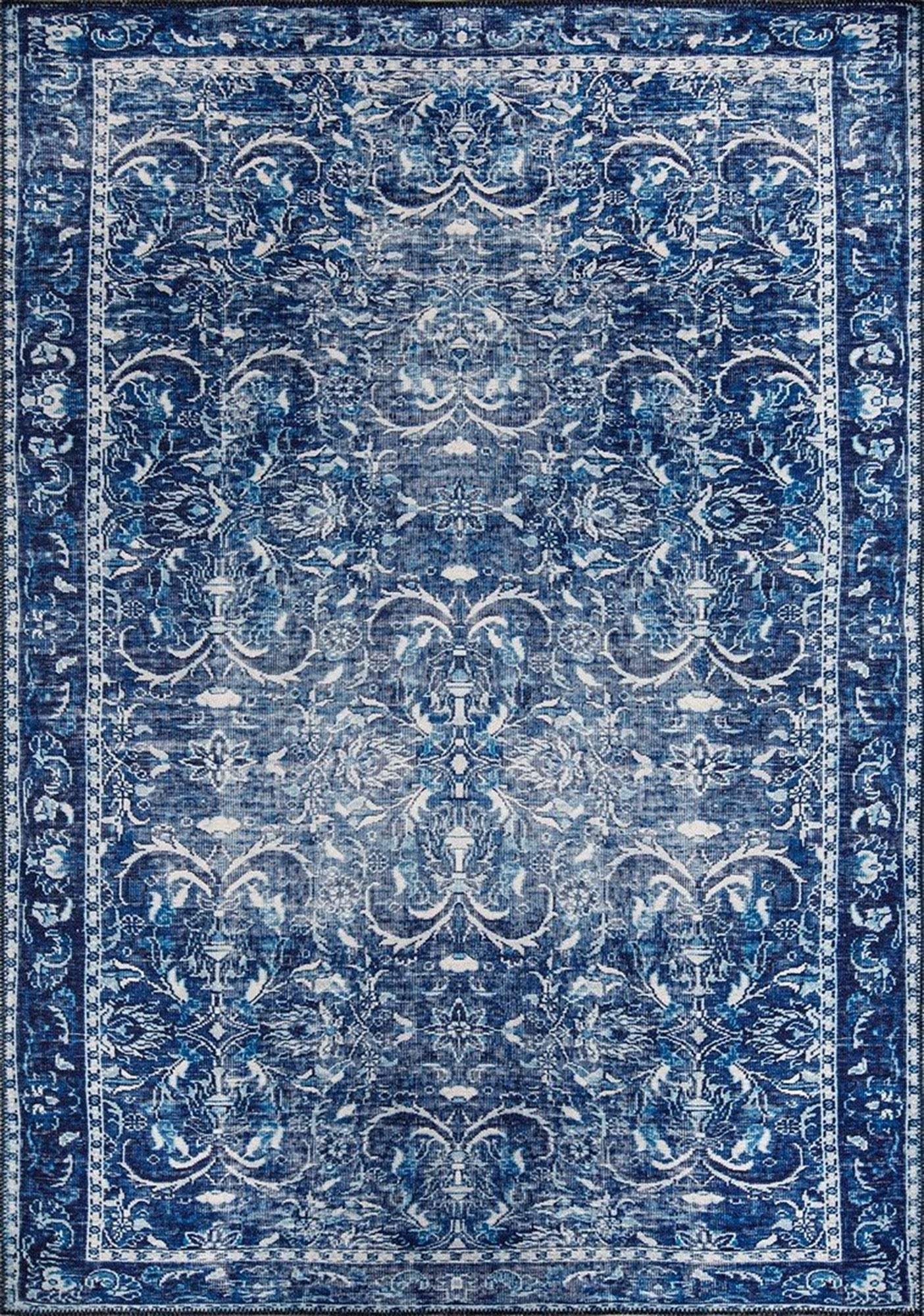 Bulud Rug Vintage Turkish Dark Blue Rug