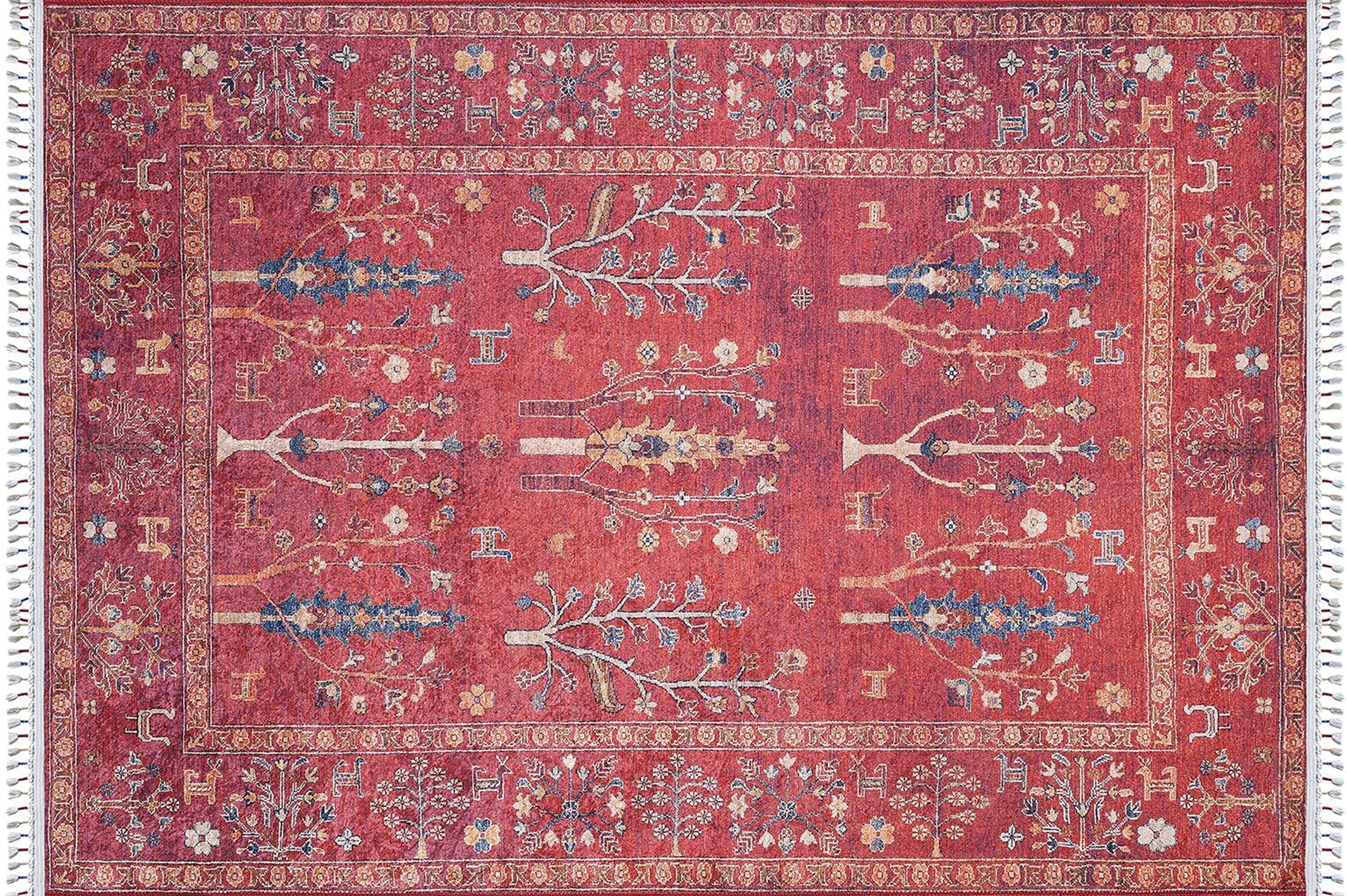 Damla Rug Turkish Ethnic Red Kilim Rug