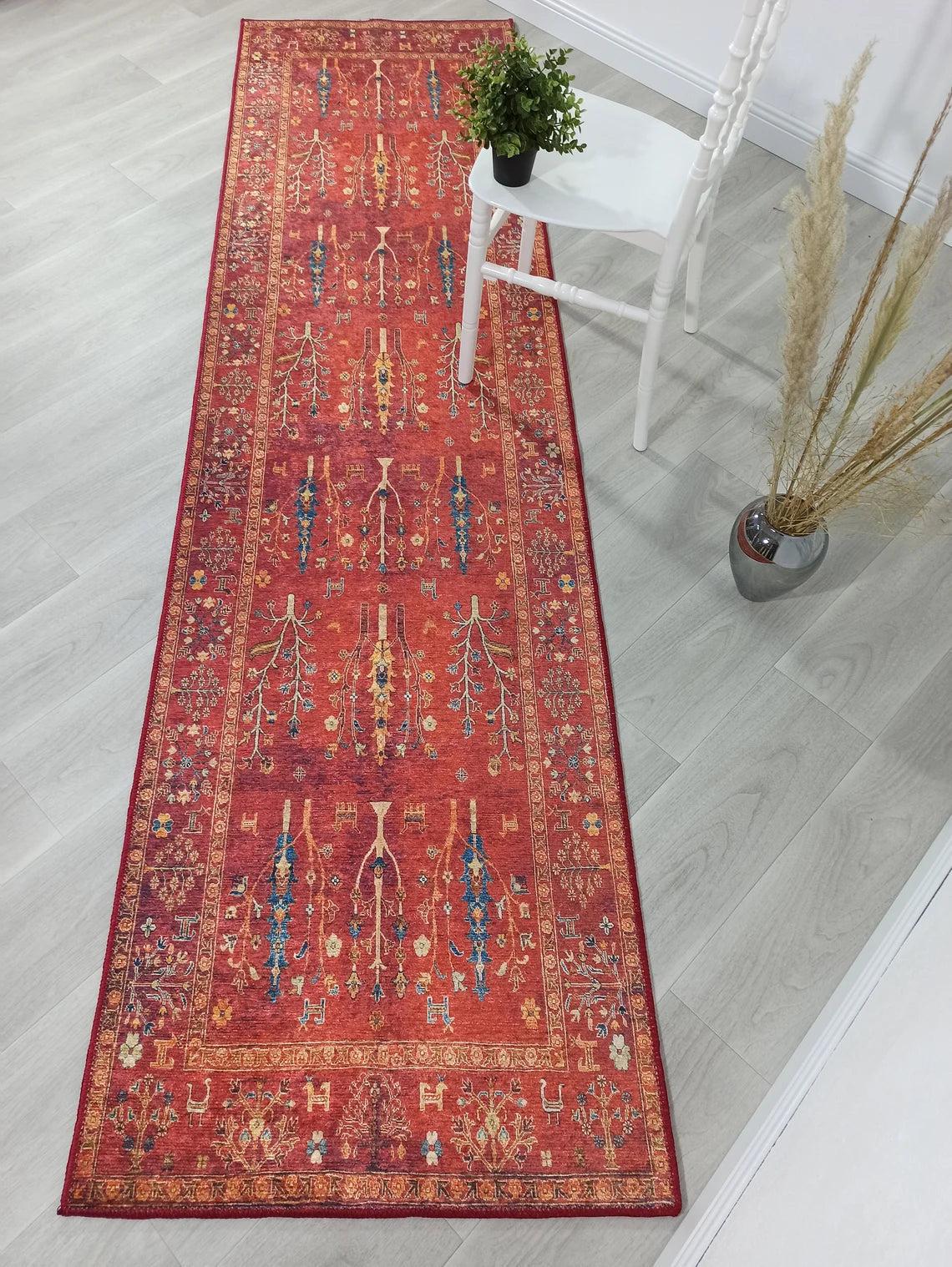 Damla Rug Turkish Ethnic Red Kilim Rug