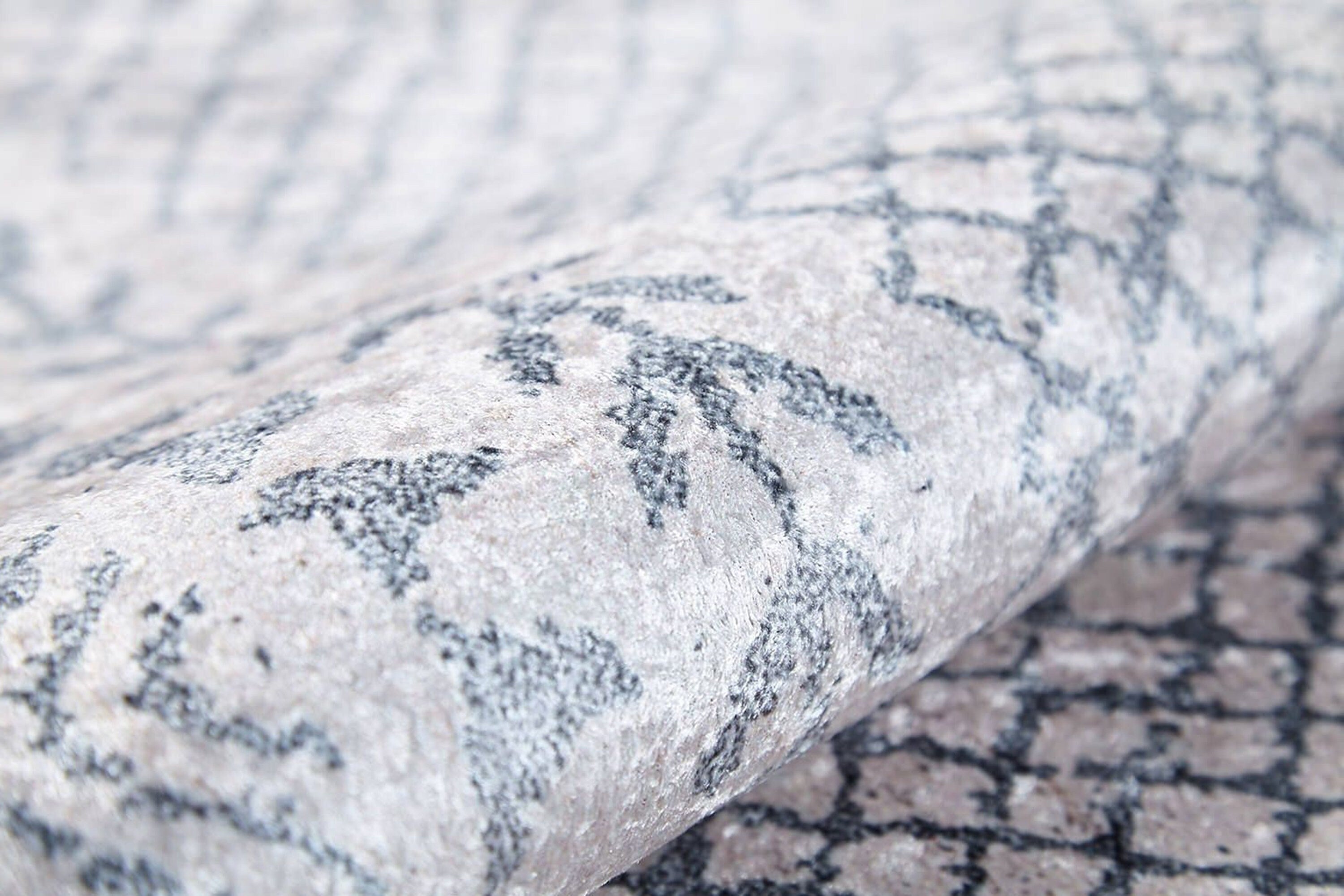 Diala Neutral Distressed Turkish White Gray Rug